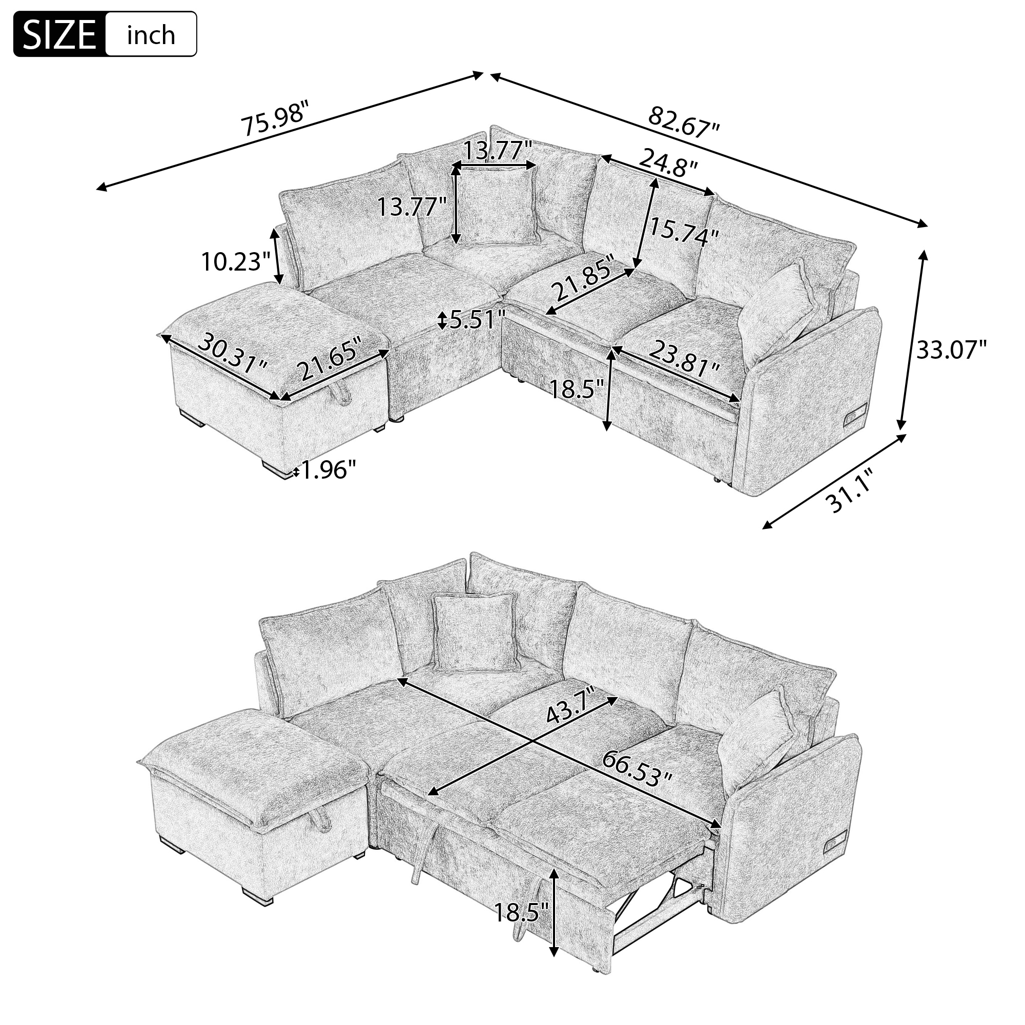 ModernLuxe L-SG001450AAG Sofas-Loveseats - View #5