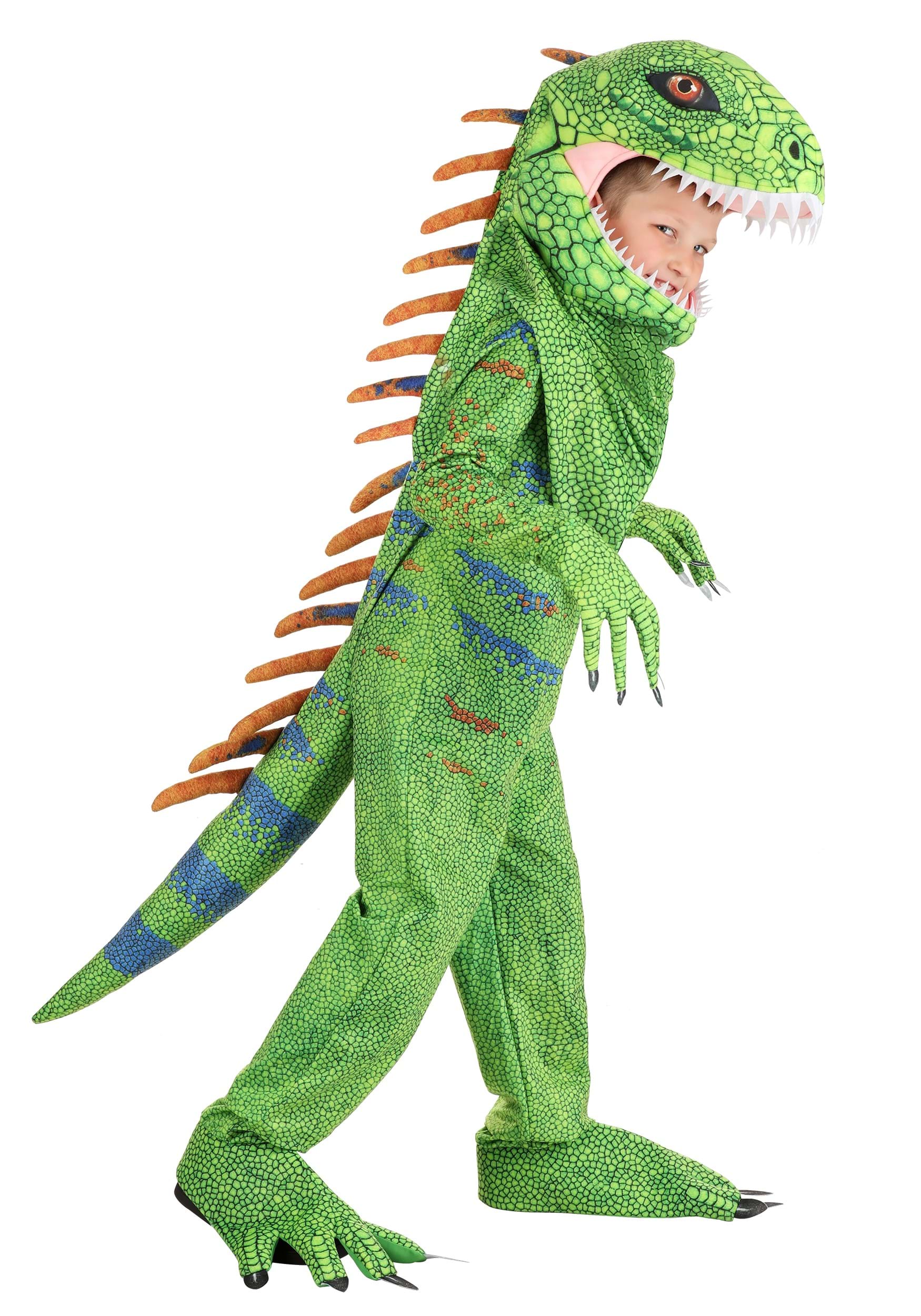 HalloweenCostumes.com FUN3322CH-S FUN Costumes Kid's Green Iguana Costume Small