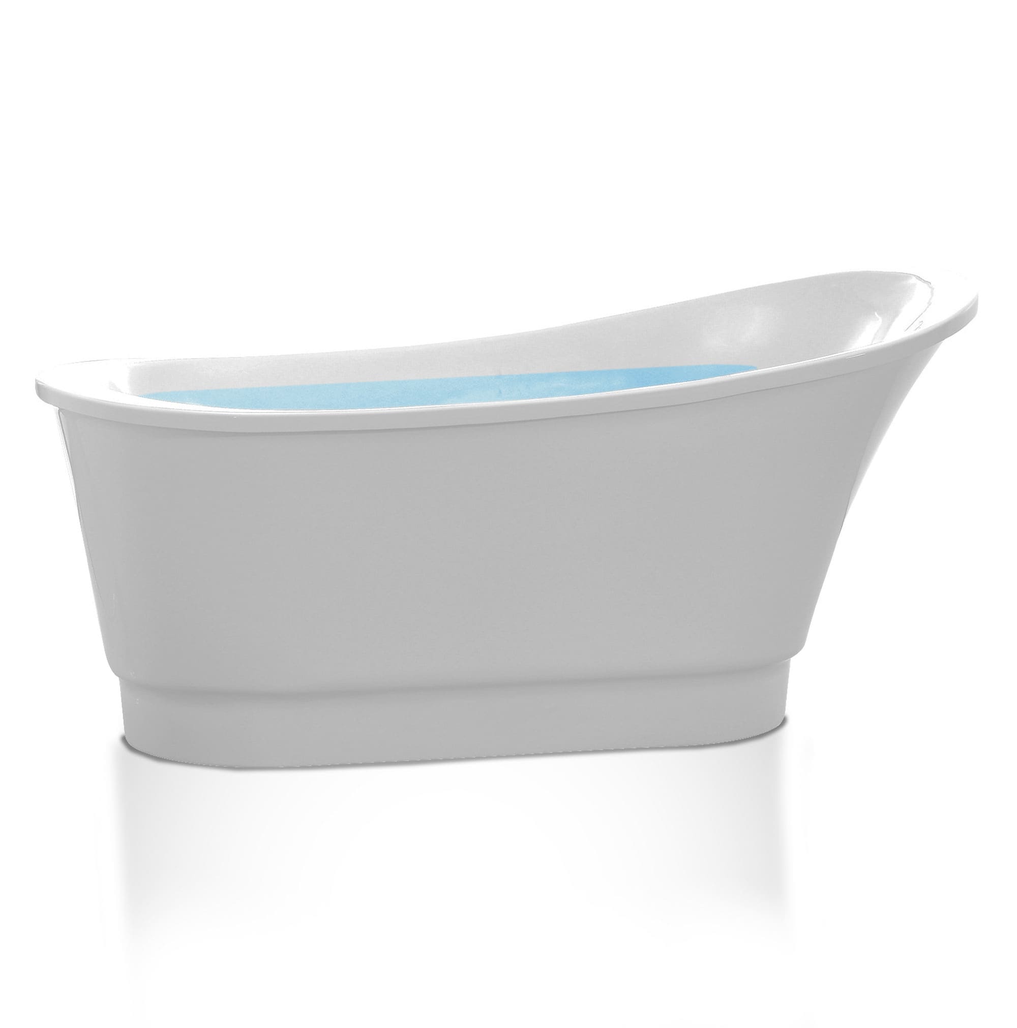 ANZZI FT-AZ095 Prima Series 31-Inches x 67-Inches White Acrylic Oval Freestanding Soaking bathtub Drain ( Reversible Drain )