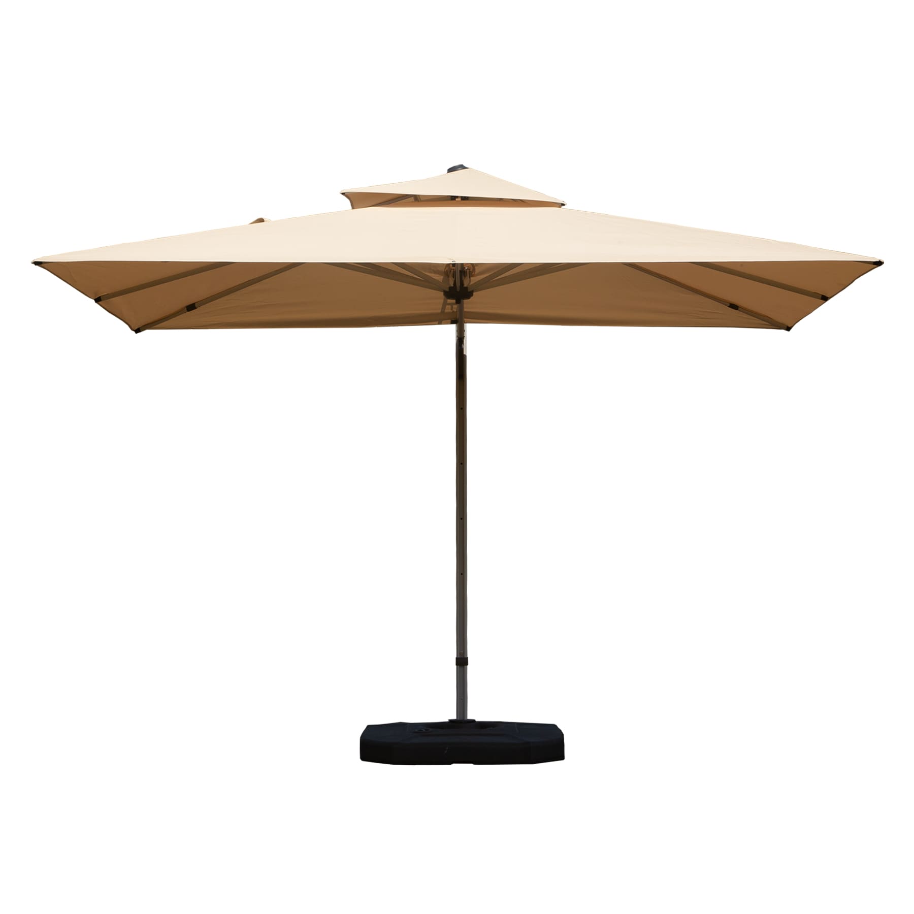 Watnature 9 ft x 11 ft Rectangle Cantilever Umbrella with Center Pole Beige (Base Not Included) Polyester | ESCL267A0IYH