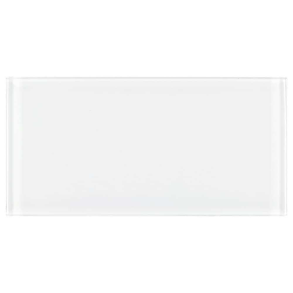 White 4-in x 8-in Glossy Glass Subway Wall Tile (0.21-sq. ft/ Piece) | - Elida Ceramica LW0419107