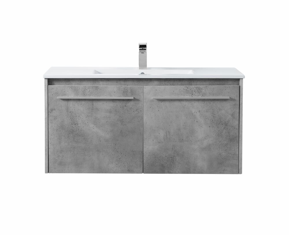 Elegant Decor First Impressions 40-in Gray Single Sink Bathroom Vanity ...