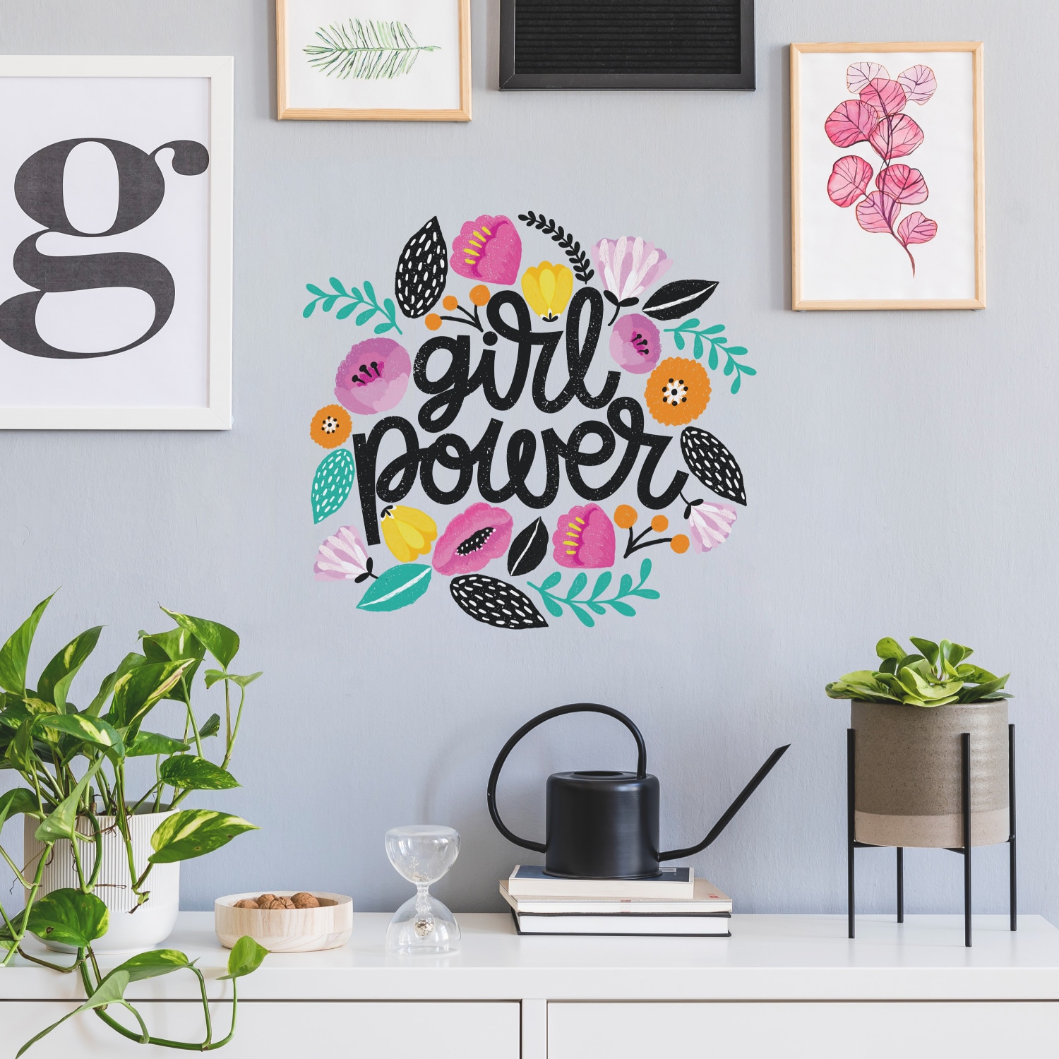 Girl Power Multicolor Vinyl Peel and Stick Wall Decal