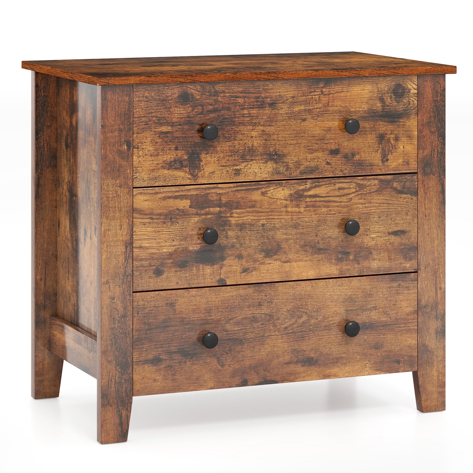 Volenca 3-Drawer Bedside Dresser Chest with Quiet Glides and Raised Base 28.5-in Wide