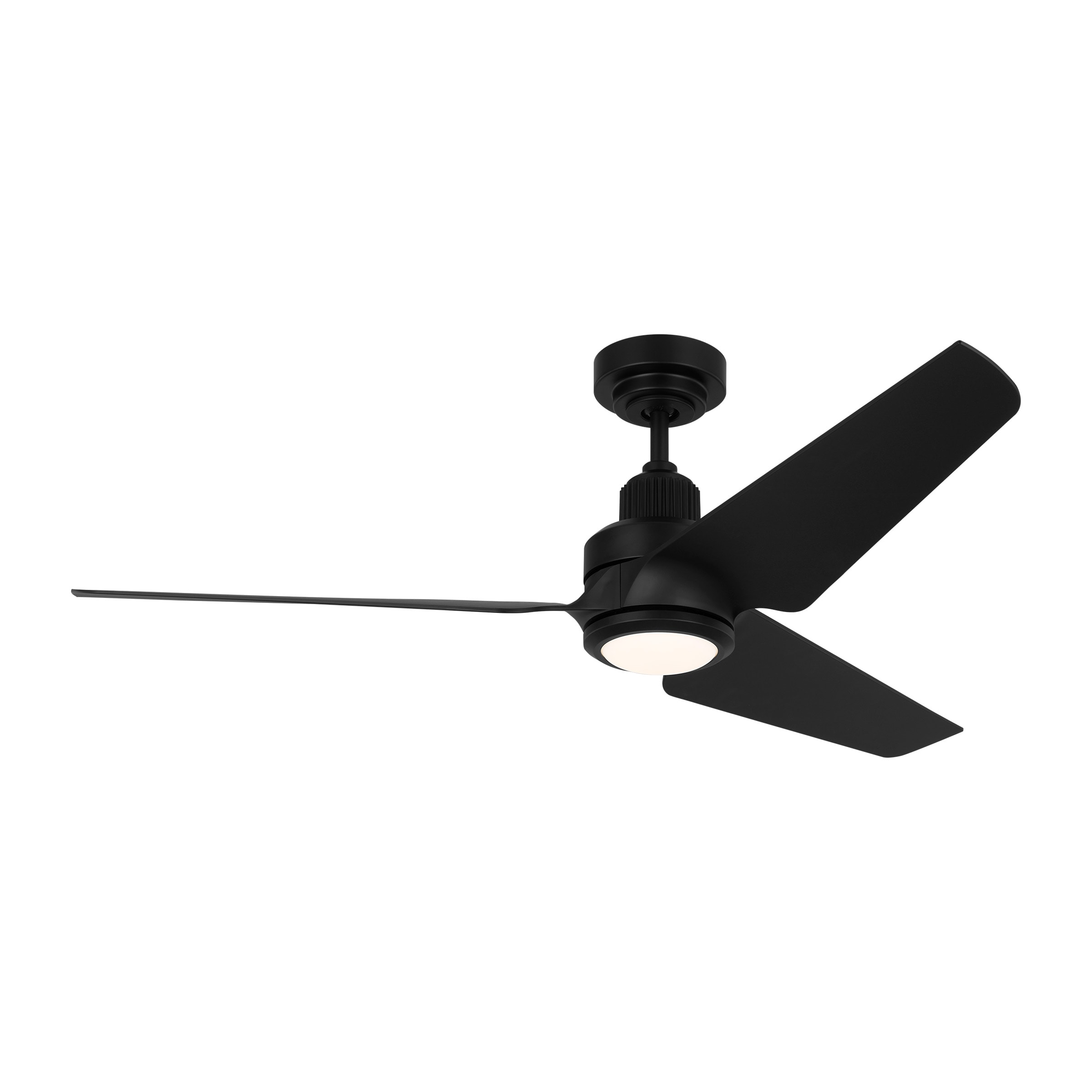 Generation Lighting 3RULSM52MBKD Ruhlmann 52-in Integrated LED Smart Midnight Black with Midnight Black Blades Propeller Ceiling Fan With Light - Remote Included ( 3 -Blade )