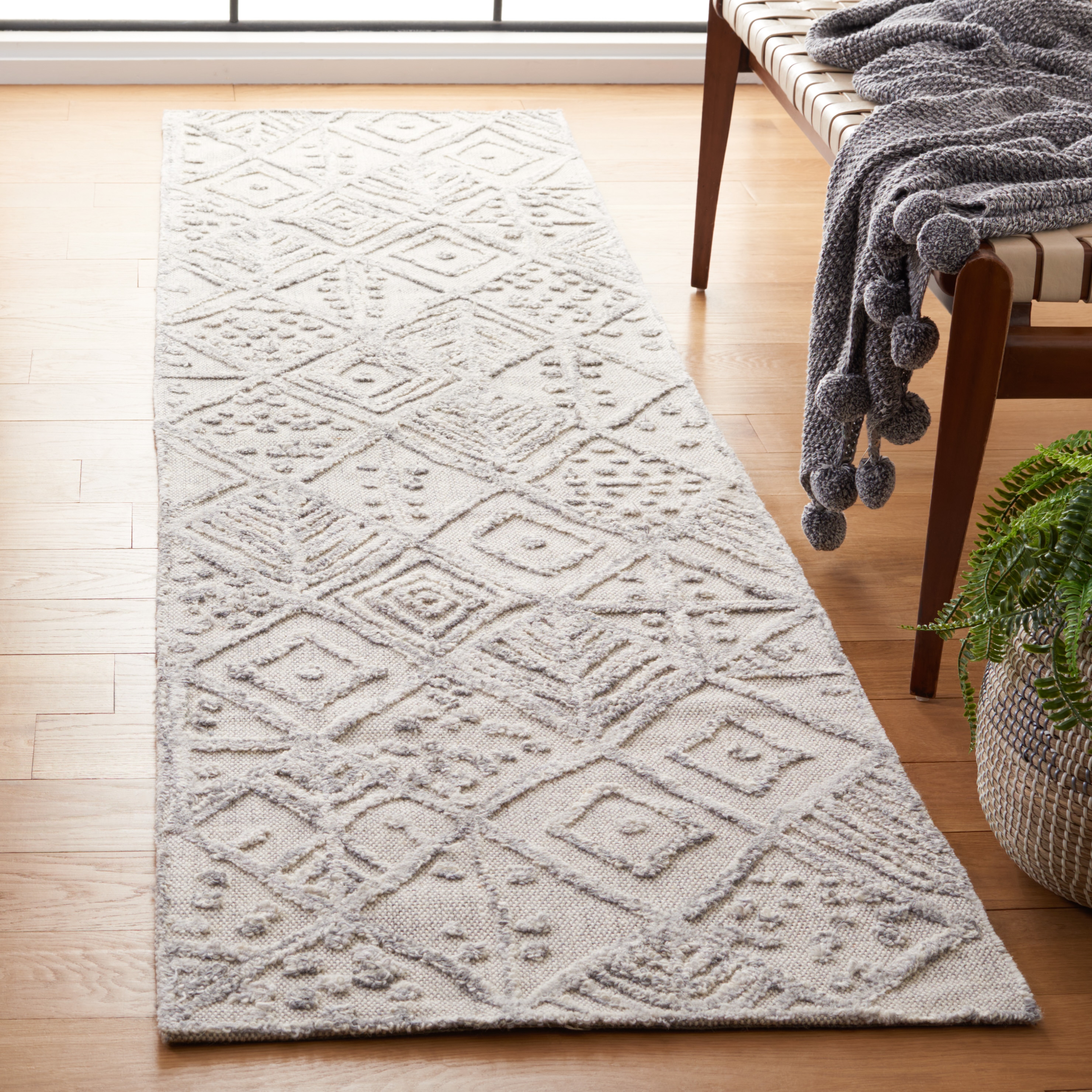  Textural 202 Gray Contemporary 2ft-3in x 9ft Runner Rug