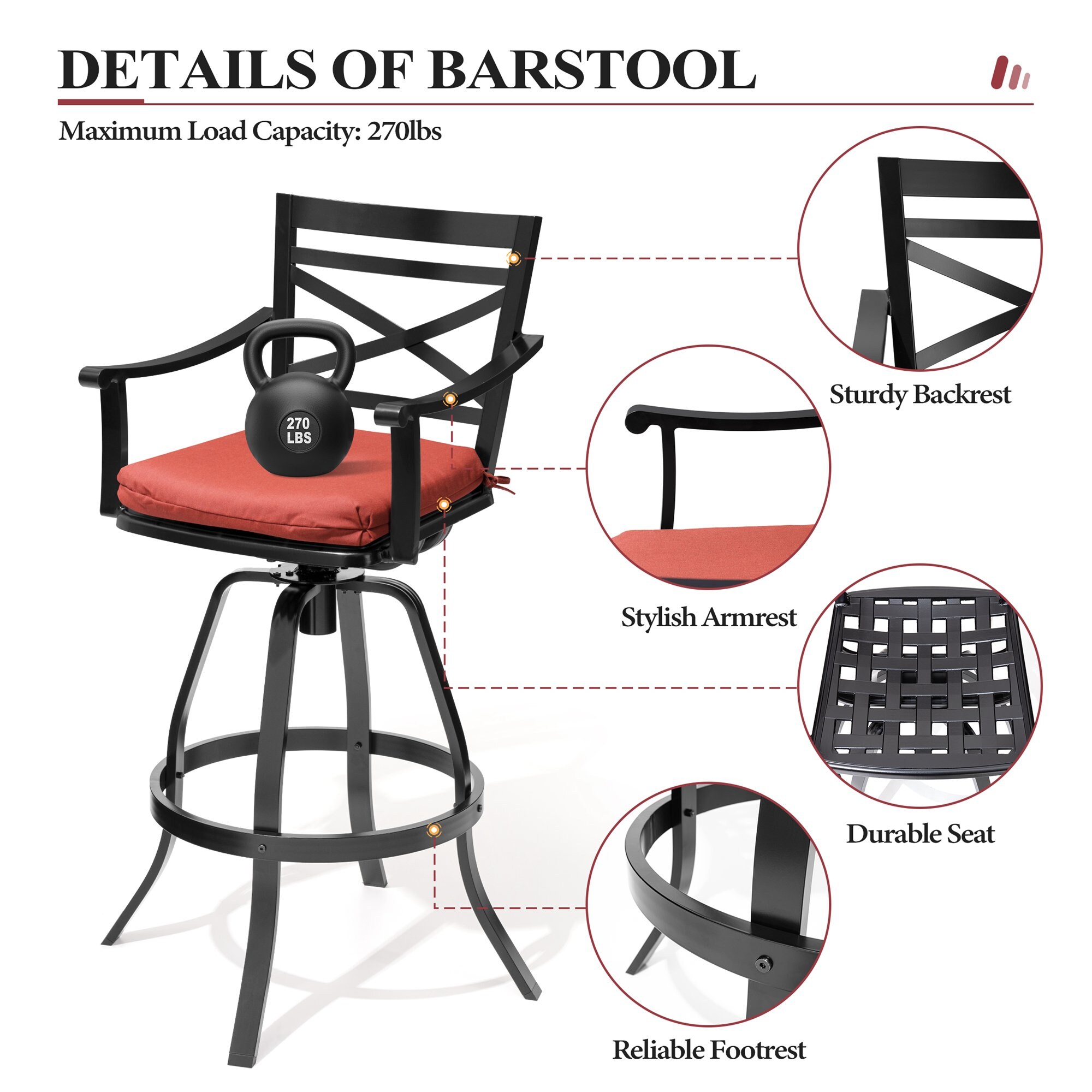 Crestlive Products CL-ST012RED-2 Patio-Chairs - View #6