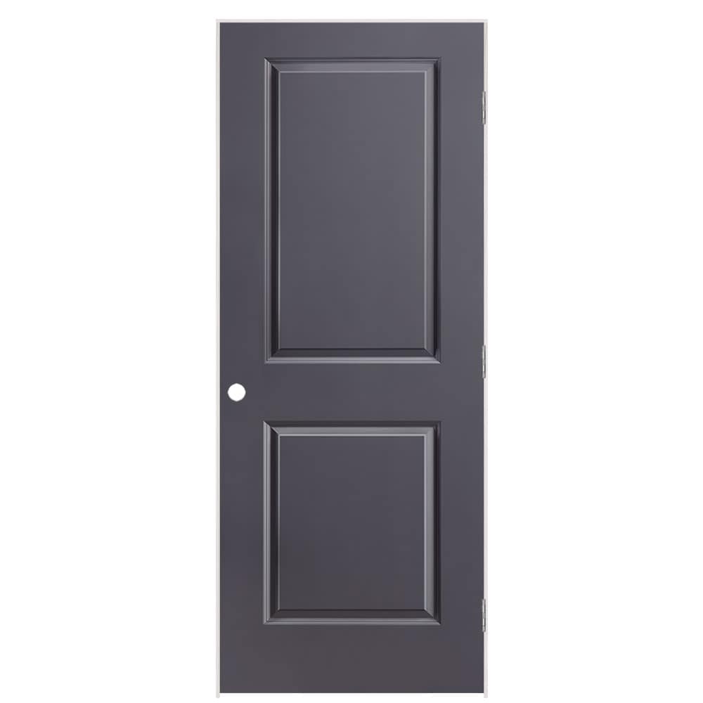 Masonite 1316135 32-in x 80-in Slate Solid core 2-panel square Left hand Smooth Prefinished Molded composite Flat Jamb Single Prehung Interior Door
