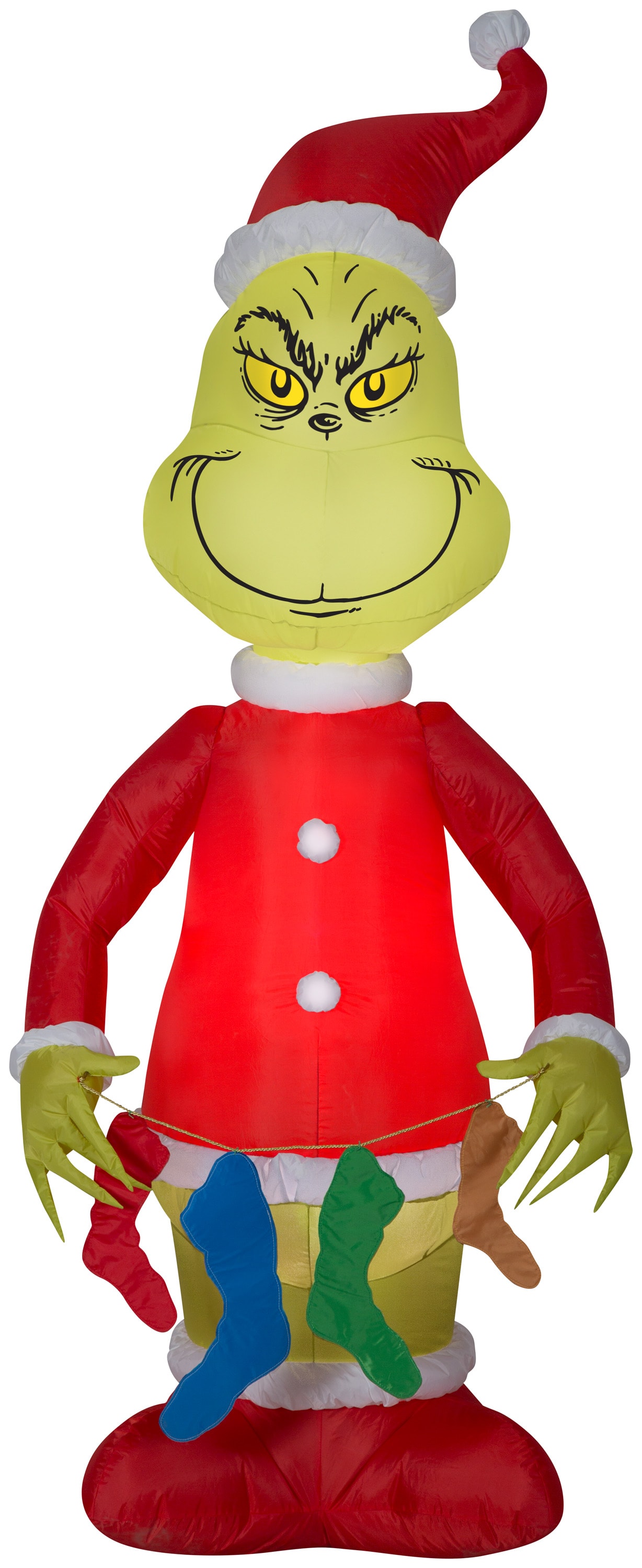 Gemmy G-111857 The Grinch 77.95-Inches Freestanding Inflatable with White LED Lights