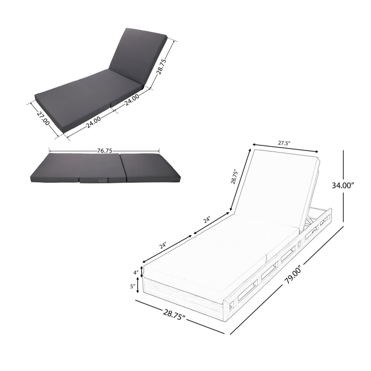 Coolbibila RILEY-LOUNGE-GRAY Chaises-Settees - View #3