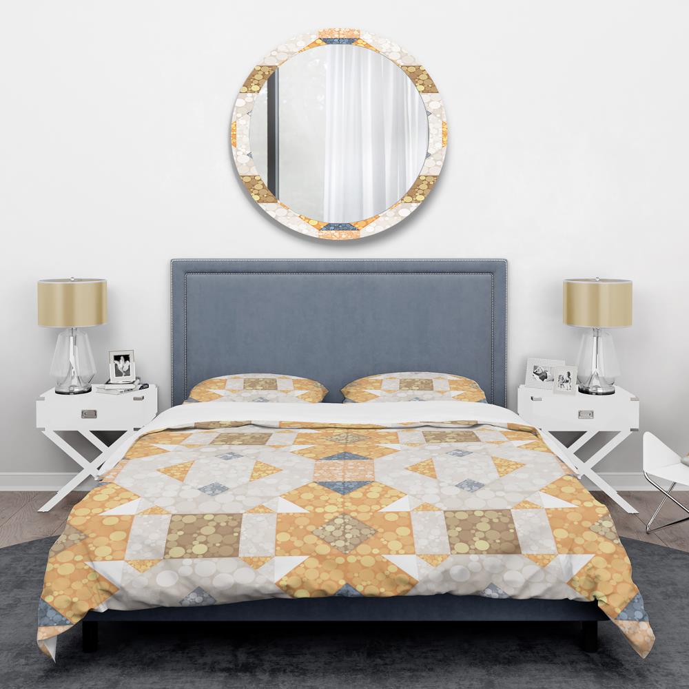Designart BED24188-Q 3 -Piece Yellow Queen Duvet cover Set