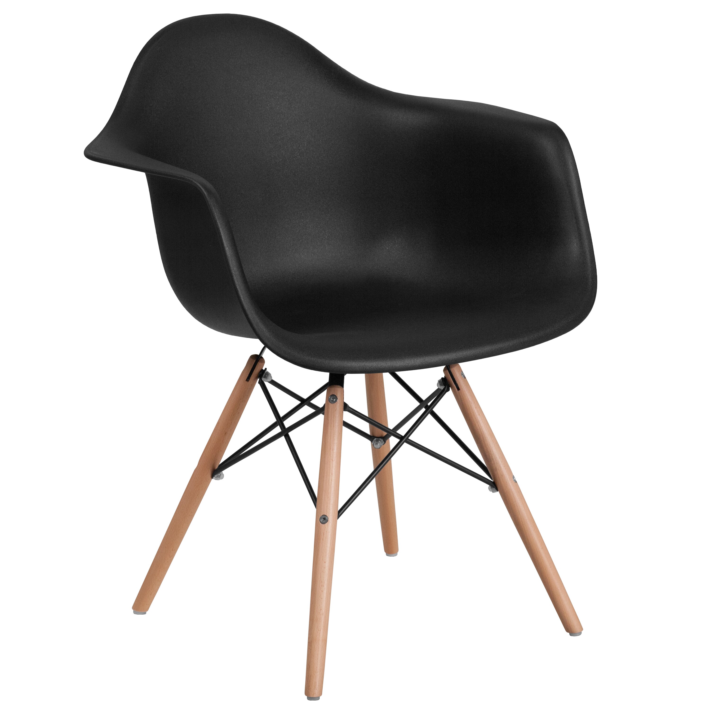 Flash Furniture 889142209867 Alonza Modern Black Plastic Accent Chair