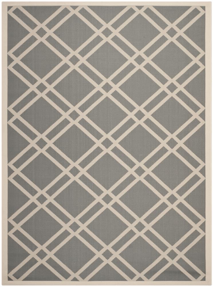 Safavieh CY6923-246-8 Courtyard Eden 8 x 11 (ft) Loomed Polypropylene Anthracite/Beige Rectangular Indoor/Outdoor Trellis Area rug