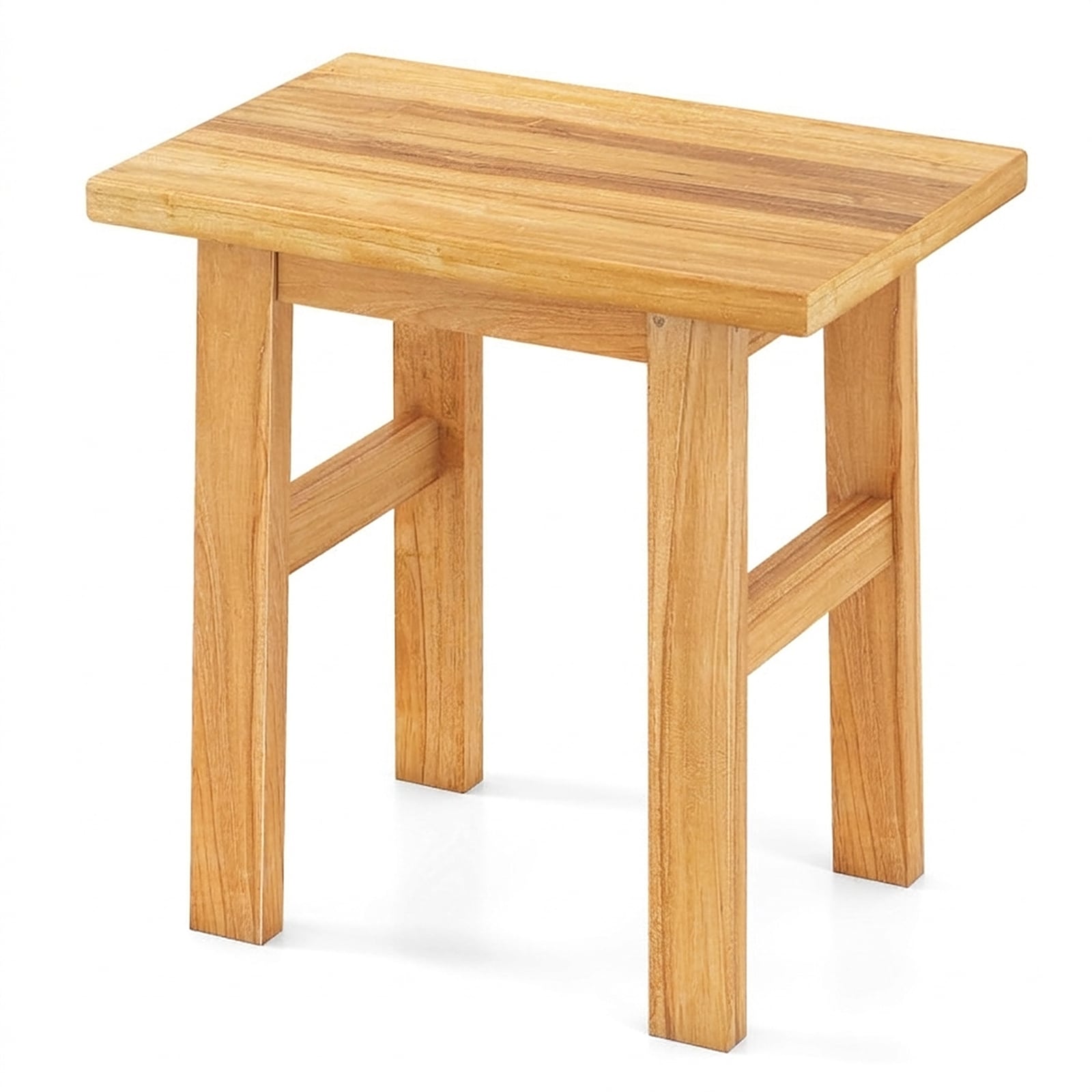 SUGIFT 18-in Teak Shower Bench Solid Wood Bath Stool with 264-lb Capacity for Shaving Legs Spa Bathroom Shower Seat