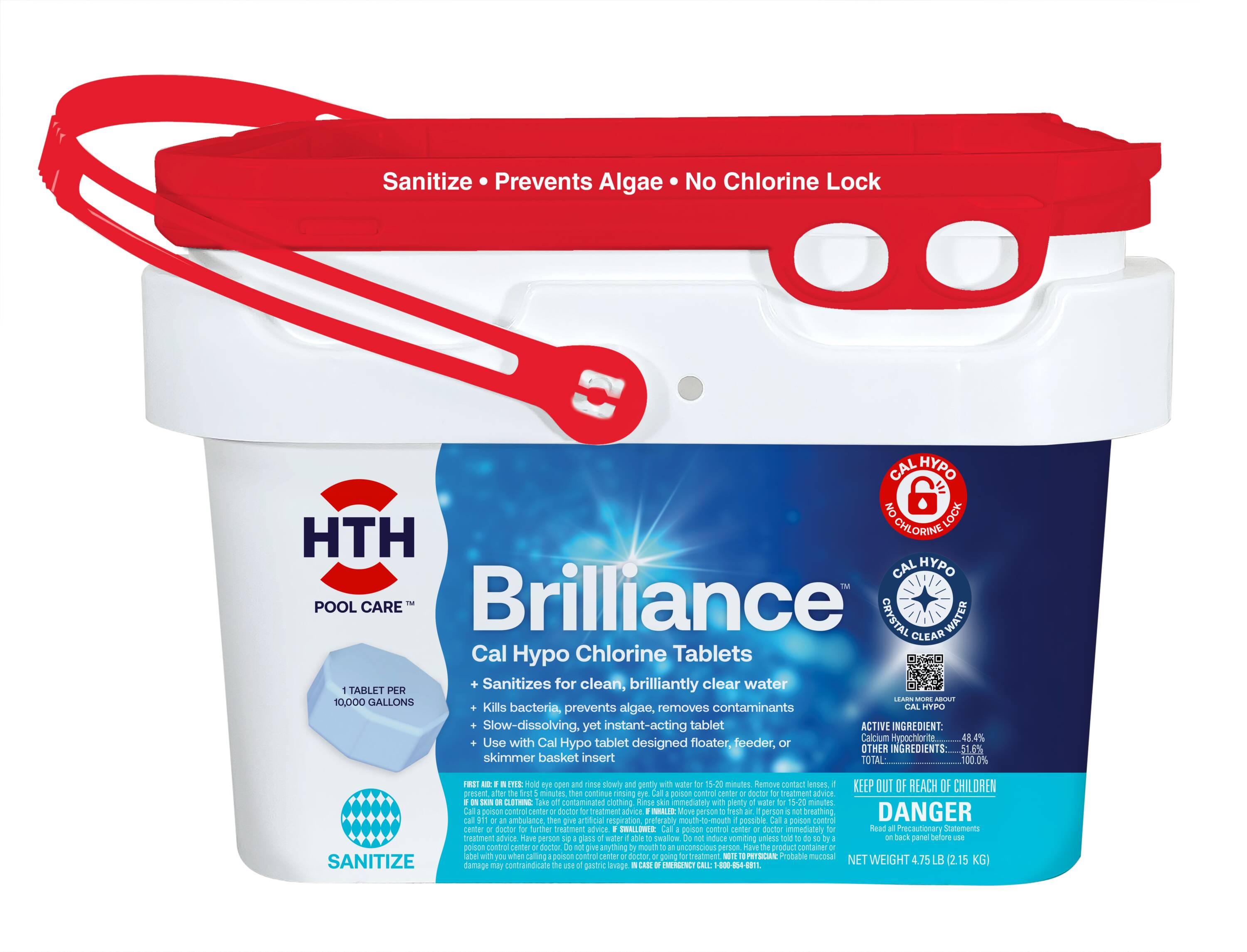 HTH Brilliance 4.75 -Pack 4.75 Pound(s) Bucket Tablets Chlorine #28008