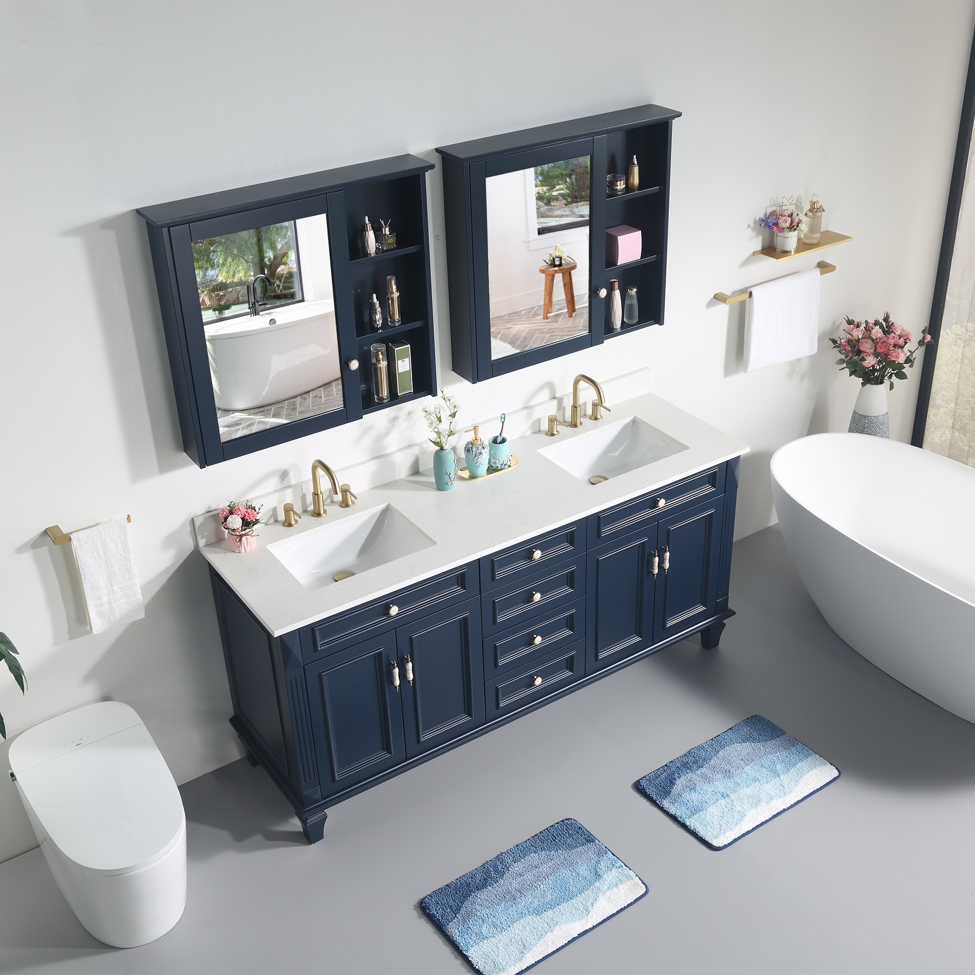WELLFOR ARTWOOD72QZ-NB Bath-Vanity-Combo - View #8