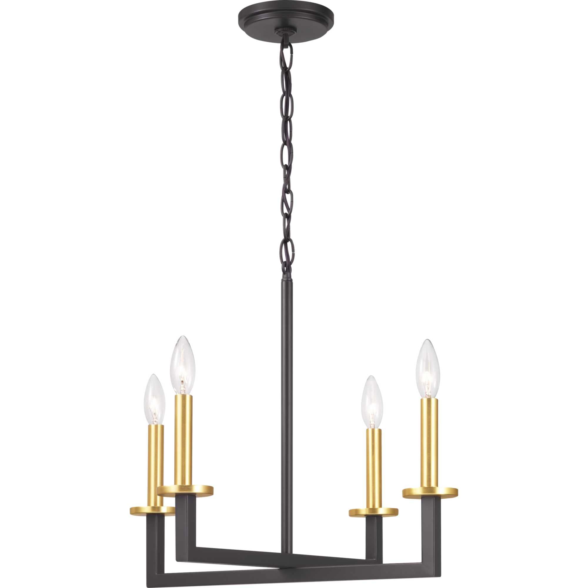 Black and Gold 5-Light Geometric Chandelier