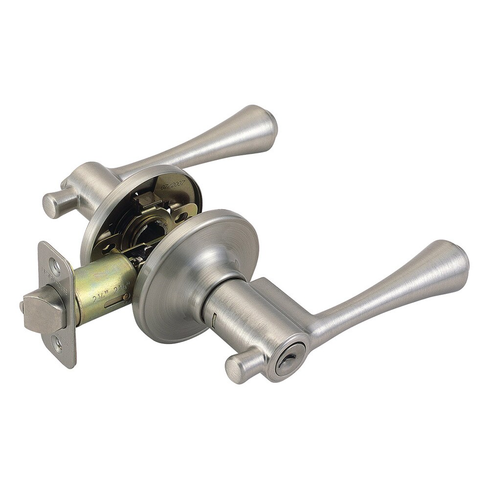 Design House 755397 Ironwood Satin Nickel Exterior Keyed Entry Door Handle
