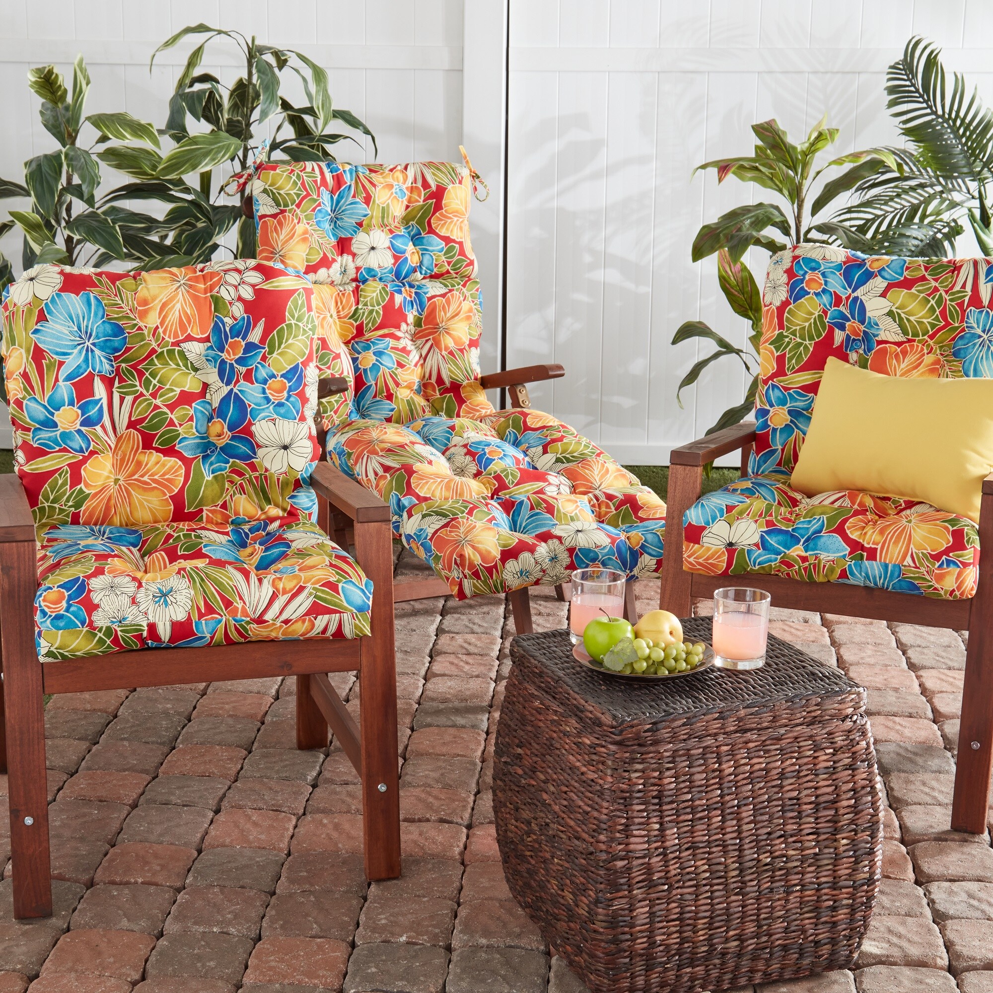 Greendale Home Fashions OC4804-ALOHA-RED Patio-Furniture-Cushions - View #6
