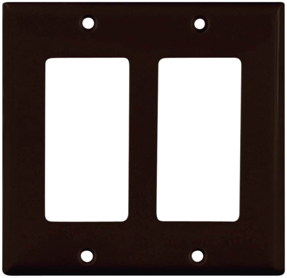 Eaton 5152BK 2-Gang Standard Size Black Nylon Indoor Decorator Wall Plate