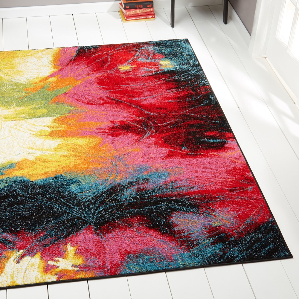 Home Dynamix 3-10708-999 Splash Mondrian 3 x 4 (ft) Loomed Polypropylene Black Rectangular Indoor Abstract Mid-Century Modern Area rug