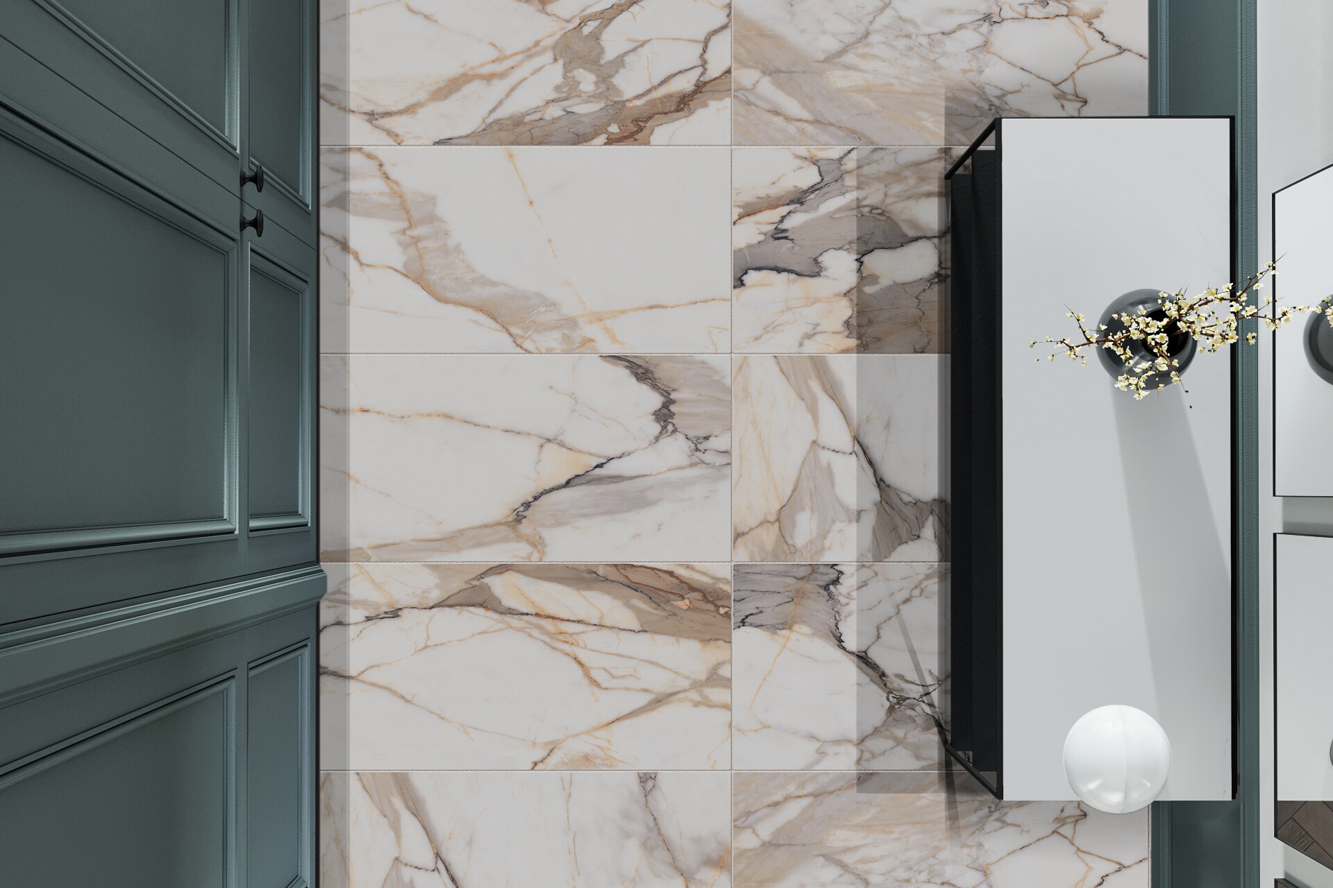 Satori Calacatta Dorado 24-in x 48-in Polished Porcelain Floor and Wall Tile (7.75-sq. ft/ Piece)