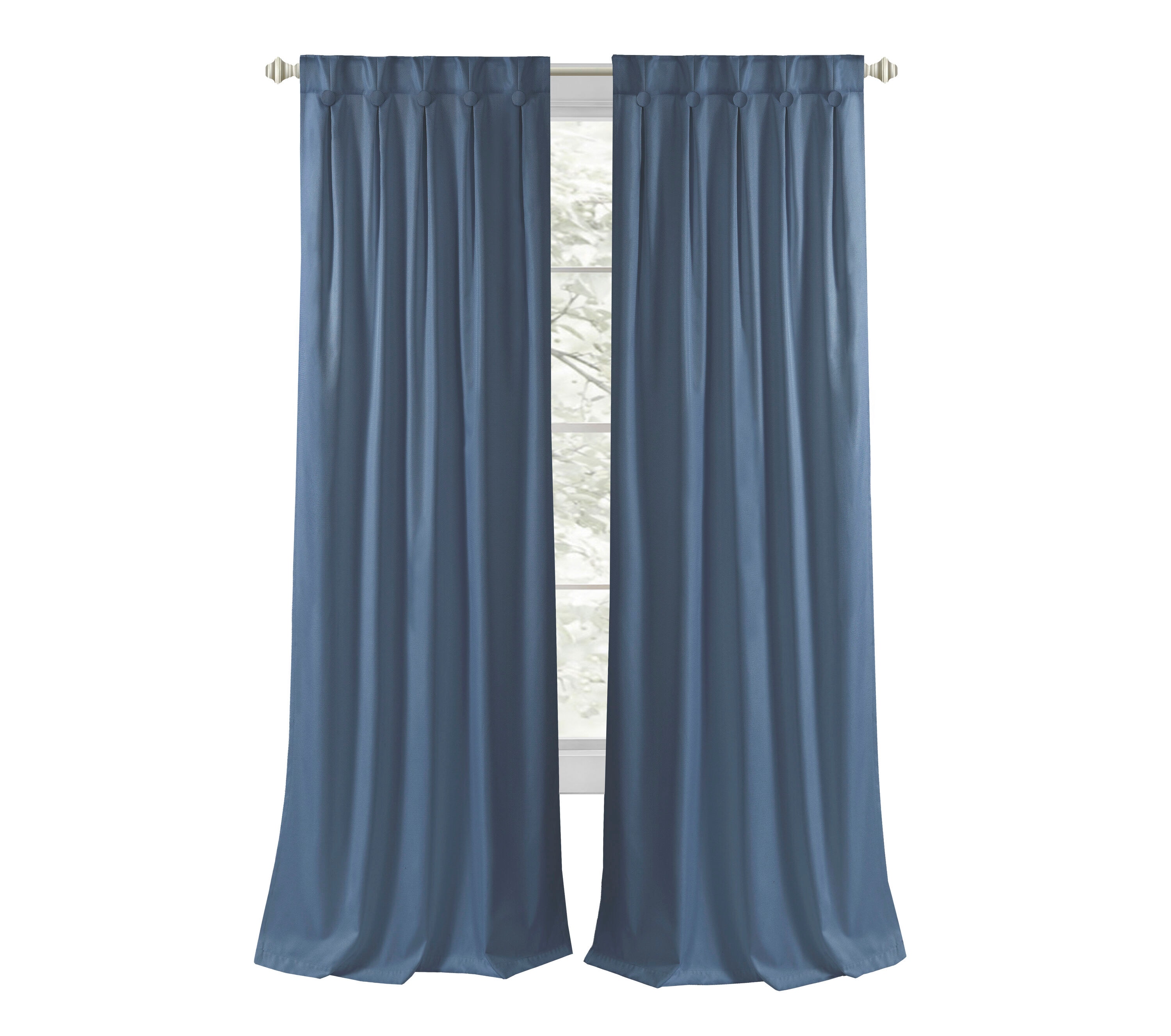 Achim GRPN63NY06 63-in Navy Blackout Standard lined Back tab Single curtain panel
