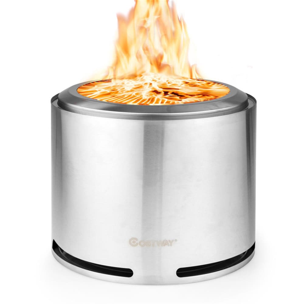 Clihome CL-XJ21C 18.5-in W Silver Stainless steel Wood-Burning Fire Pit