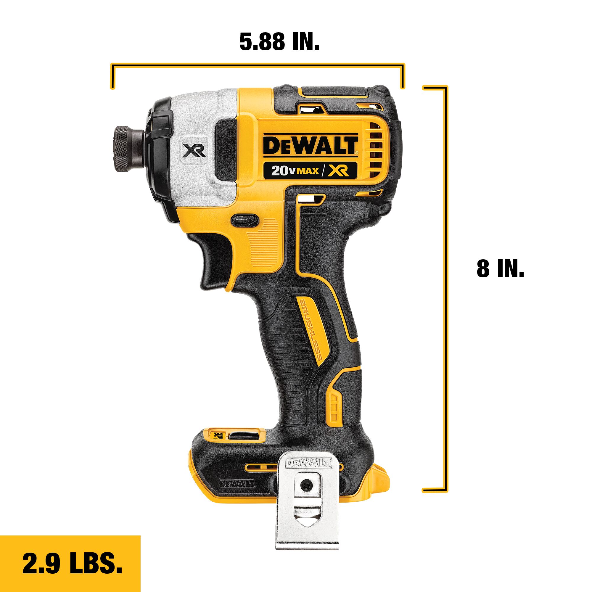 DEWALT XR 20-volt Max 1/4-in Brushless Cordless Impact Driver (2-Batteries Included, Charger Included and Soft Bag included) Sansujyuku sansujyuku.com