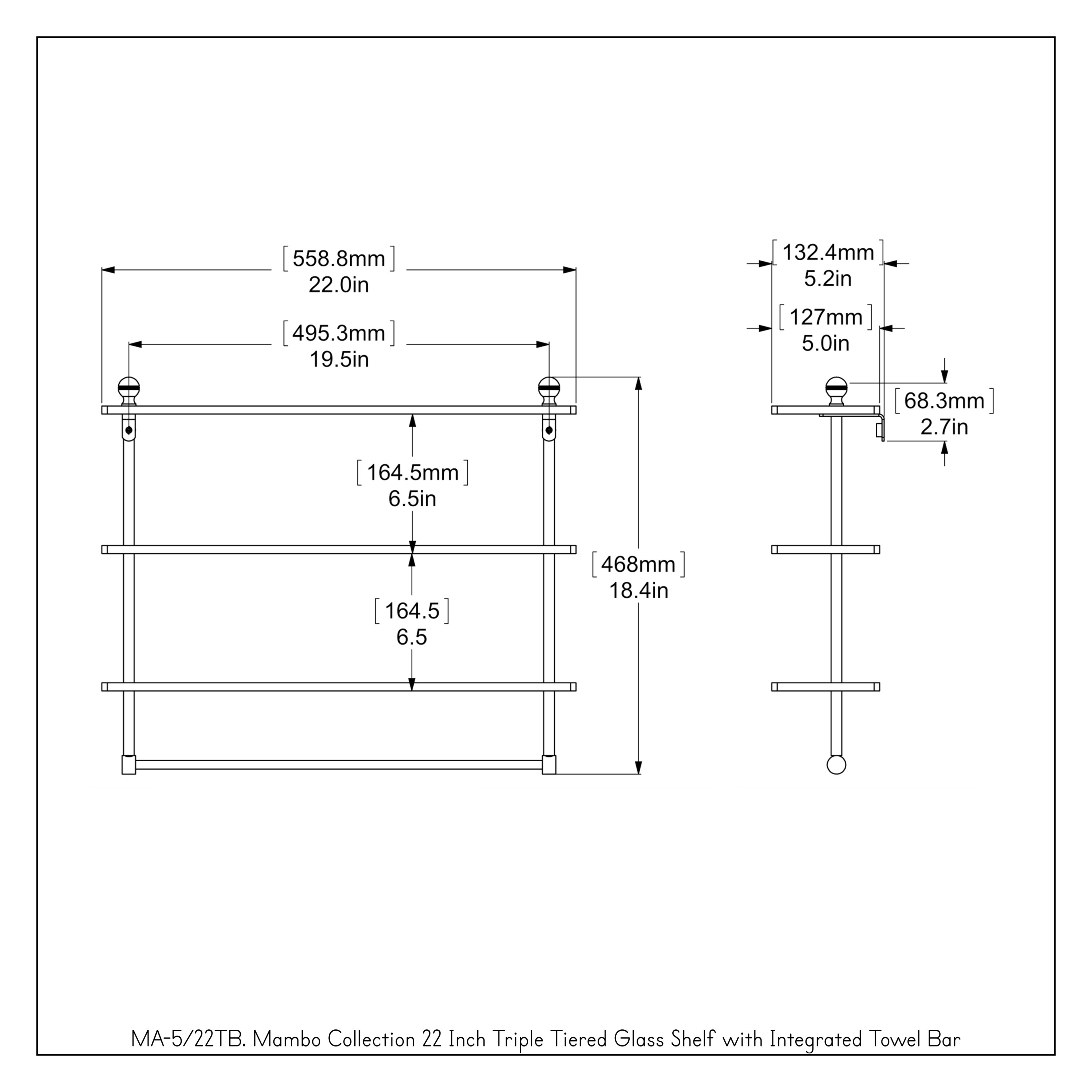 Allied Brass MA-5/22TB-PNI Bathroom-Shelves - View #3
