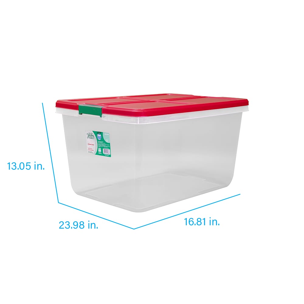 Hefty Large 16.5-Gallons (66-Quart) Clear/Red/Green Weatherproof