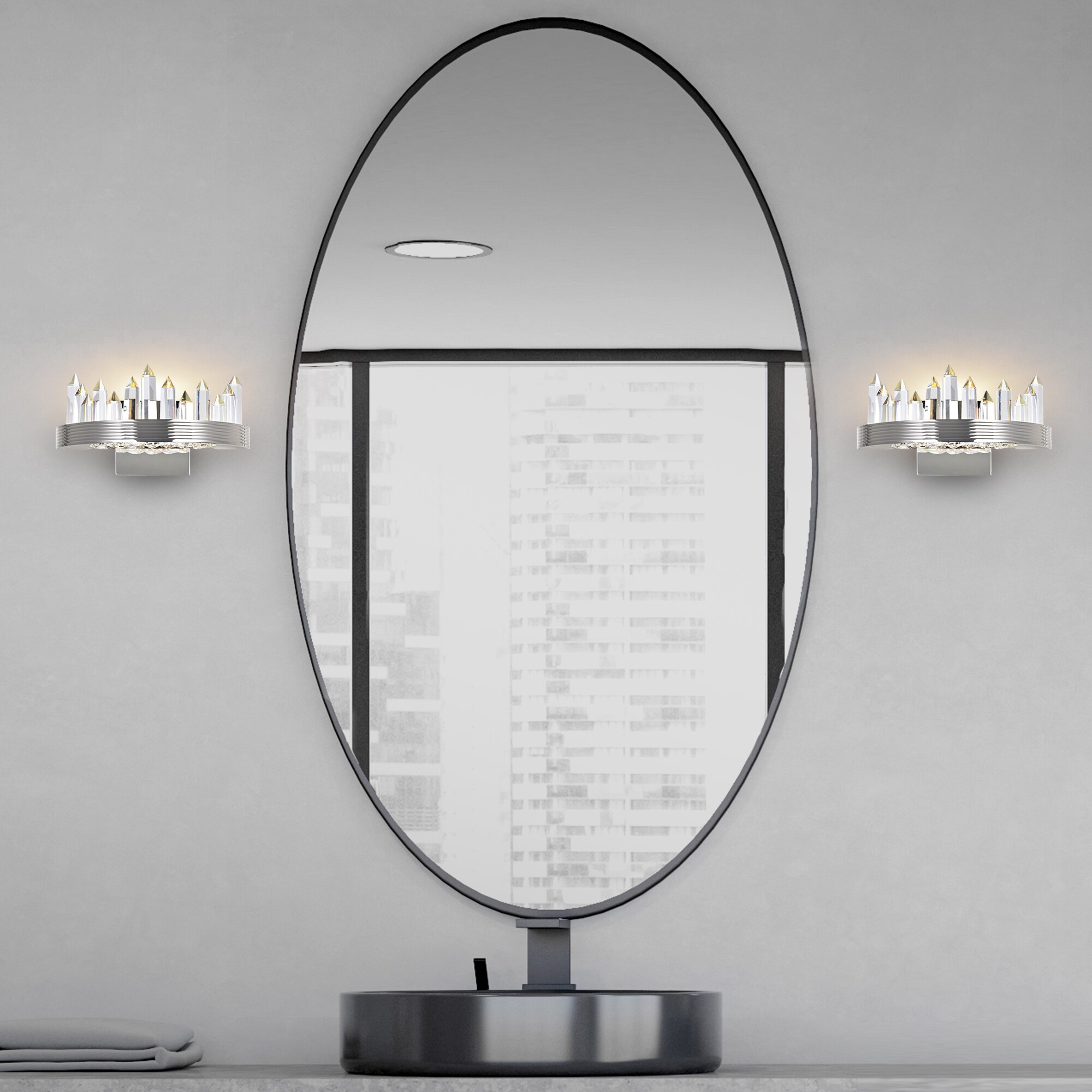 CWI Lighting 1218W12-613 Agassiz 12-in W 1 -Light Nickel Integrated LED Wall Sconce