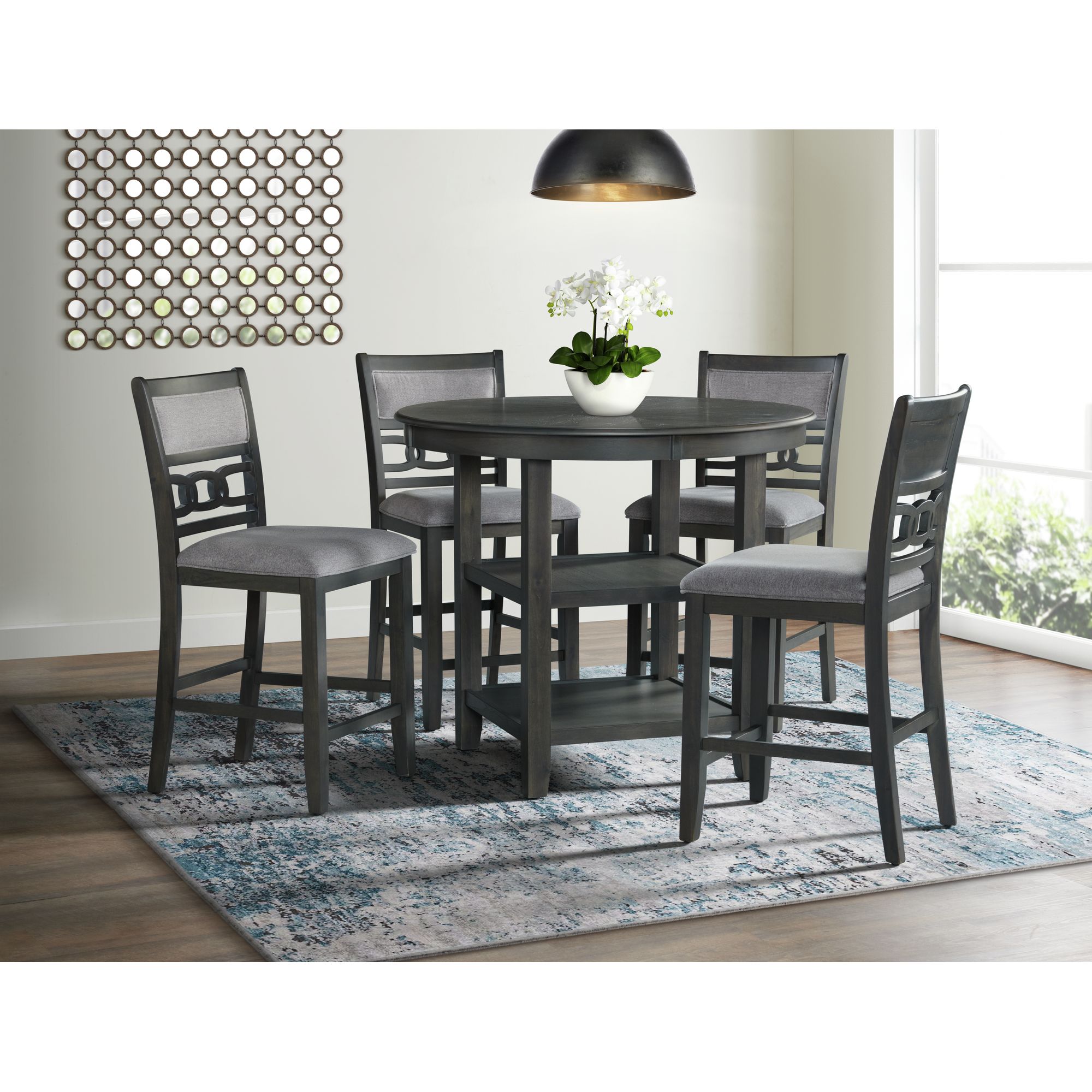 taylor counter height 5pc dining set-table and four side chairs in gray | - Picket House Furnishings DAH350C5PC