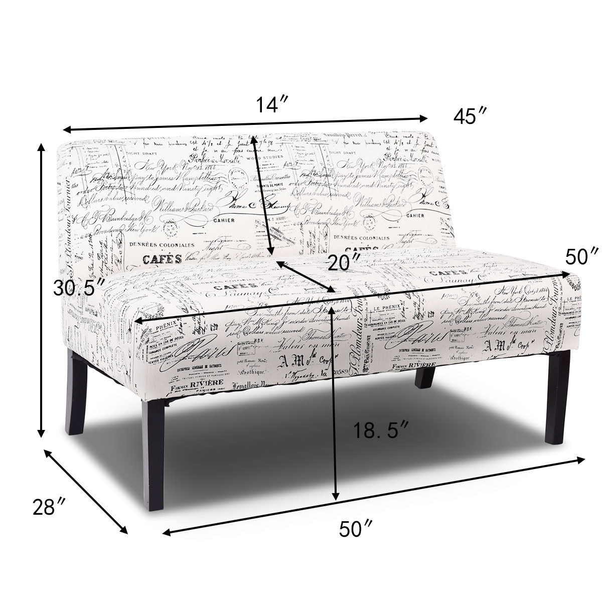 WELLFOR HW-HWY2-65965HS Sofas-Loveseats - View #2