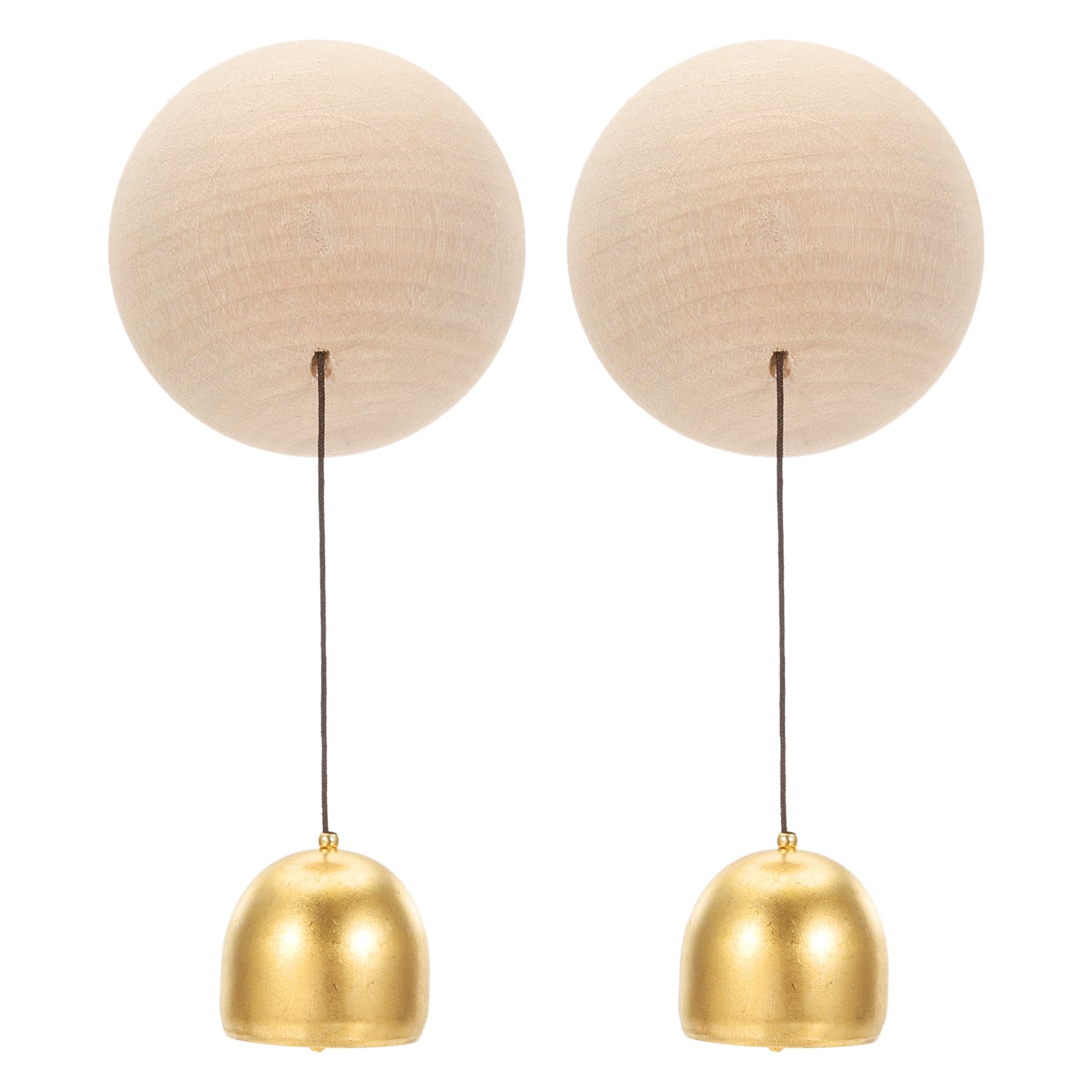 PATIKIL 2 Set Shopkeepers Bell Wood Door Chime Hanging Magnetic Door Bell Jingle Bells Animal Metal Doorbell with Self-adhesive for Door Opening Business When Entering Decoration Ball #S26011400UX1138