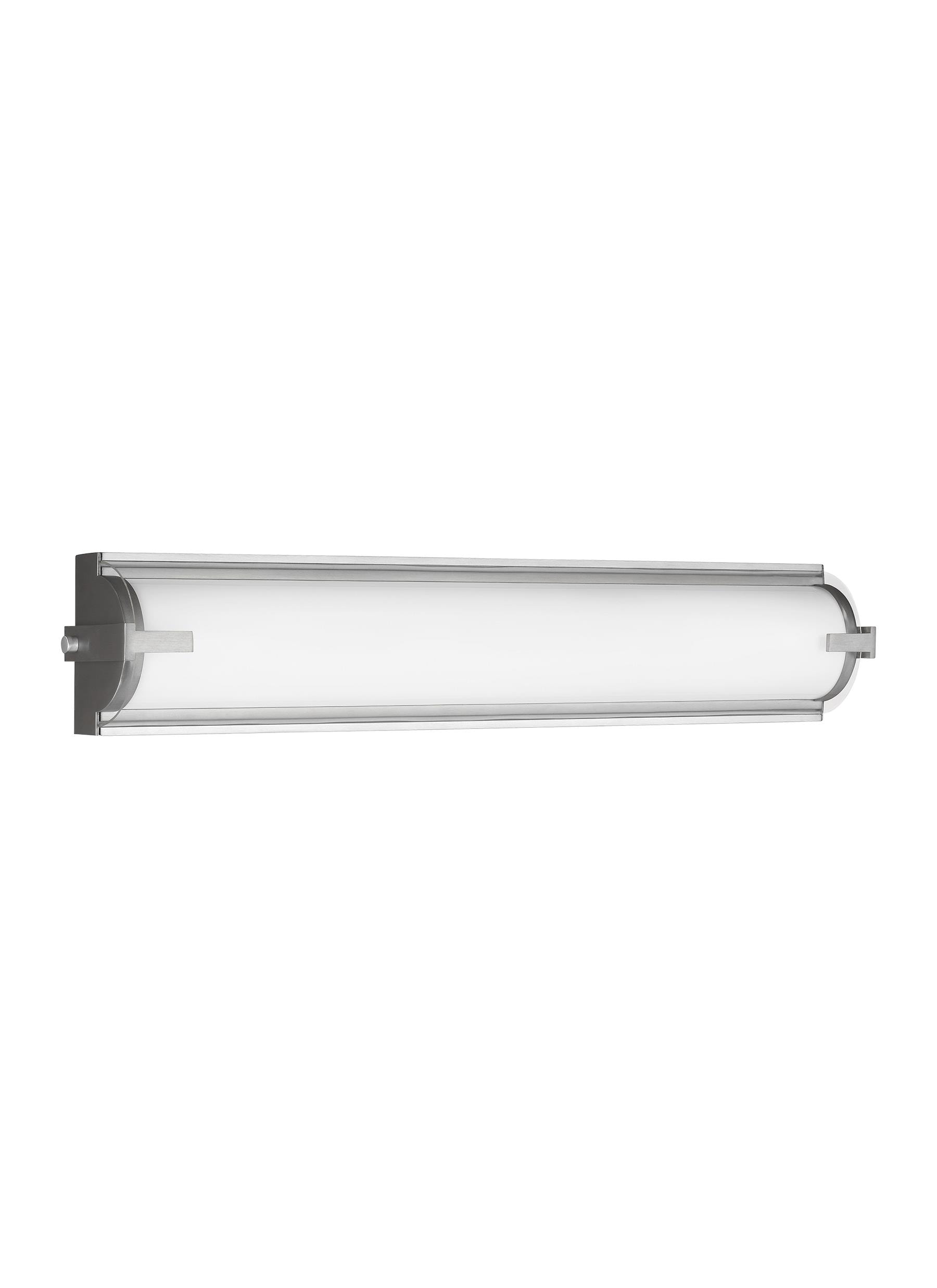 Sleek Satin Aluminum 2-Light LED Vanity Fixture with Clear Acrylic Diffuser