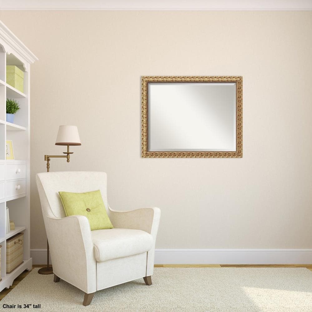 Florentine Gold Ornate Beveled Wood Framed Wall Mirror