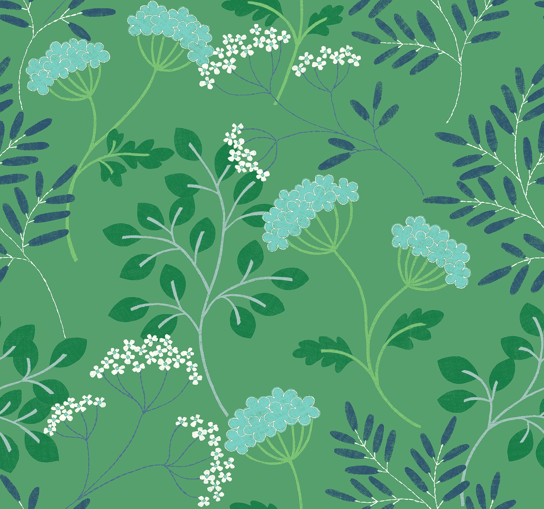 Scott Living 2975-87542 60.8-Sq. Feet Green Non-woven Ivy/Vines Unpasted Wallpaper