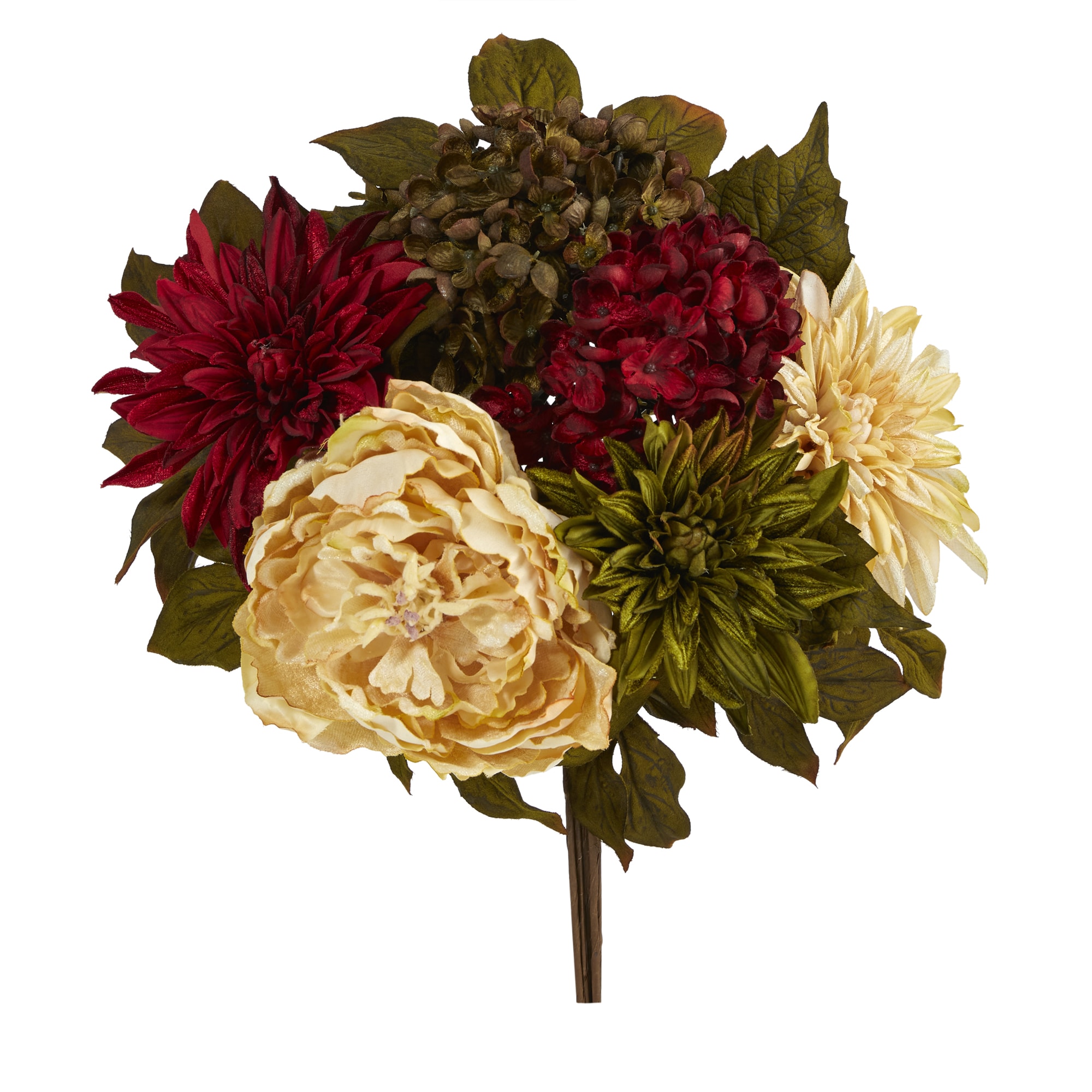 Nearly Natural 6290-S2 16-Inches Red/Cream Indoor Desktop Peony Artificial flower