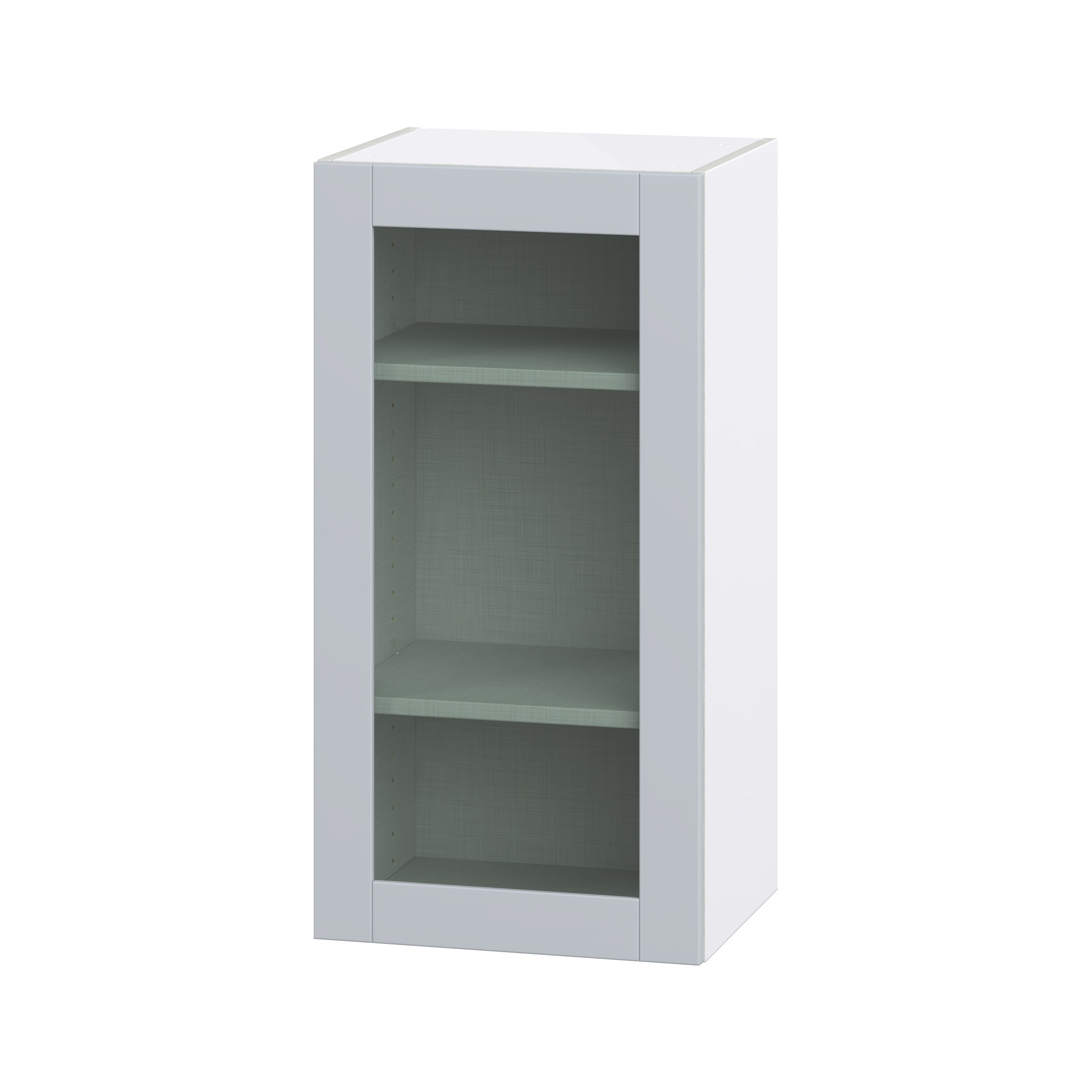 Hugo&Borg DSWG1835(L/R)-CH Charlesberg 18-in W x 35-in H x 14-in D Light Gray Wall Fully assembled Cabinet (Glass Panel Shaker)