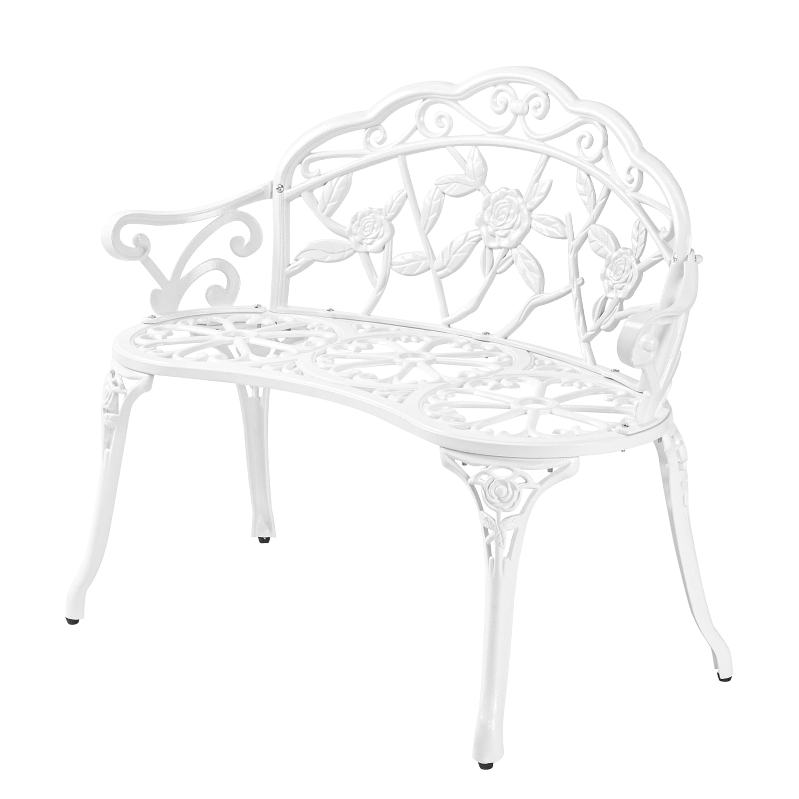 Winado LO1G56000289 39.37-in W x 31.5-in H White Aluminum Garden Bench