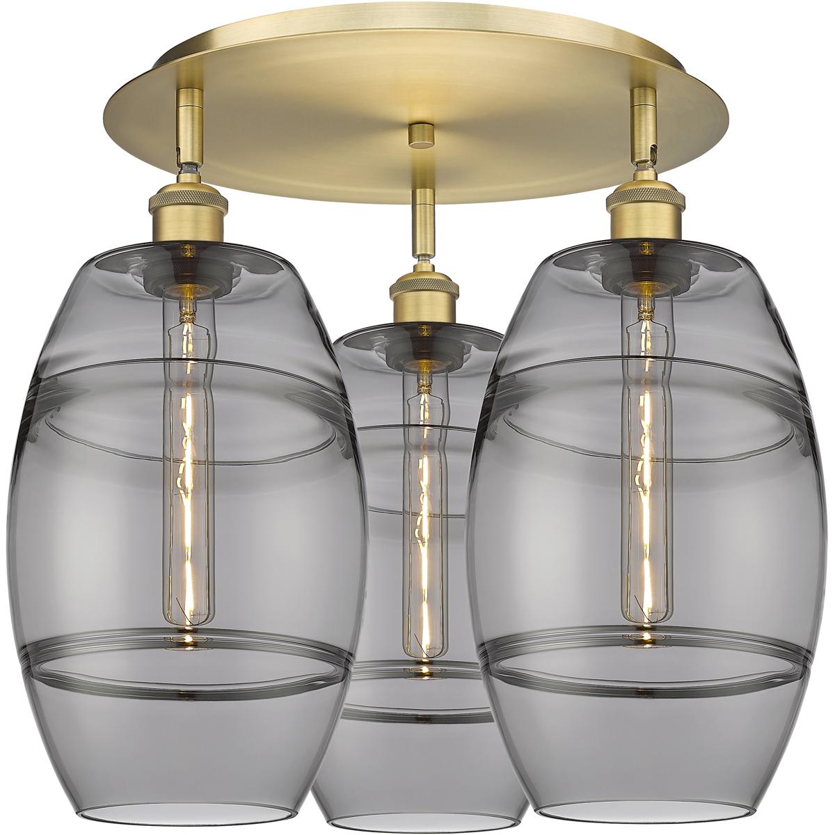 Innovations Lighting -  516-3C-BB-G557-8SM Ballston Vaz Flush Mount Brushed Brass