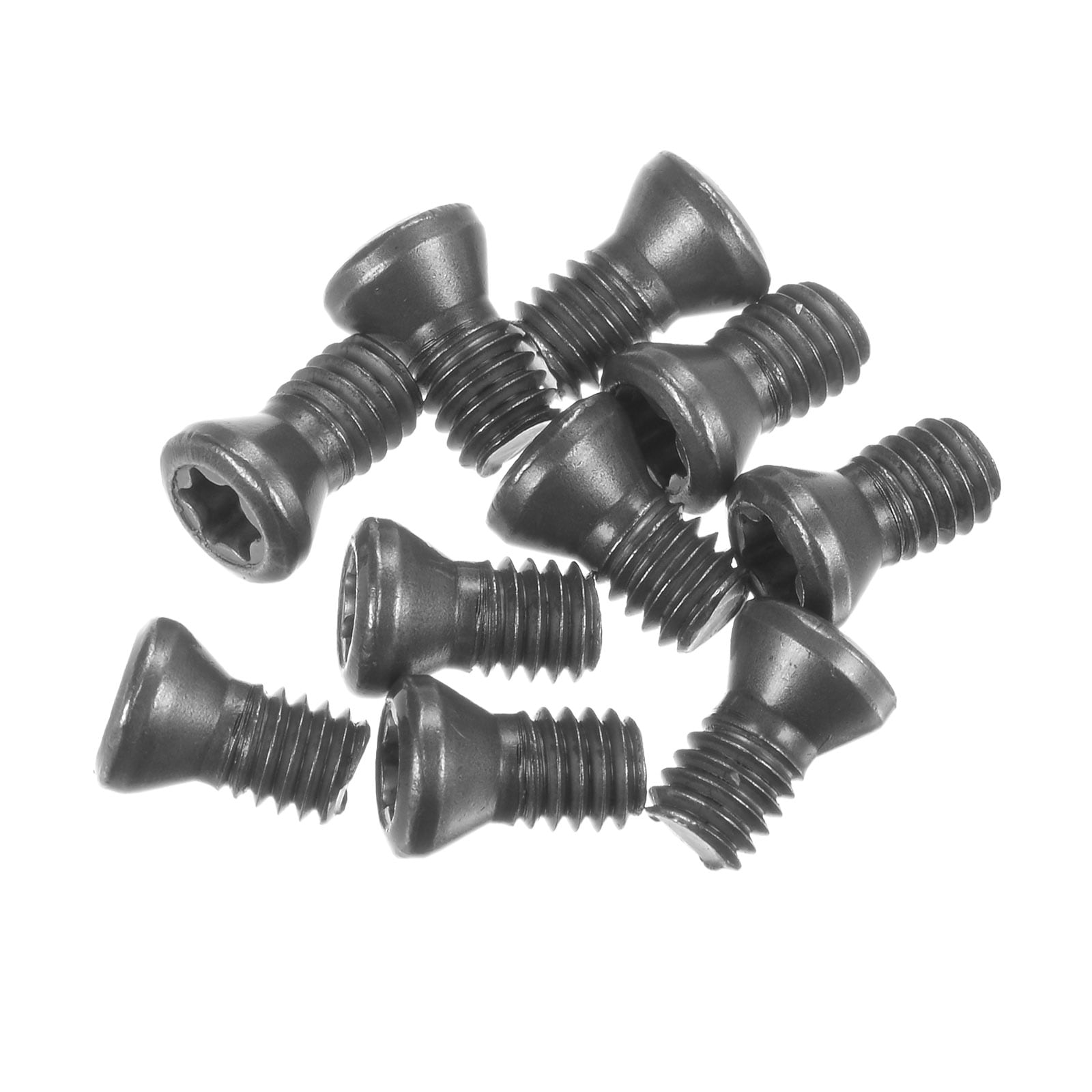 Harfington 10pcs Torx Screw M4x8mm 12.9 Grade Round Flat Head with T15 Torx Wrench Screwdriver for Replaces Carbide Insert Cutters CNC Lathe Tool Black