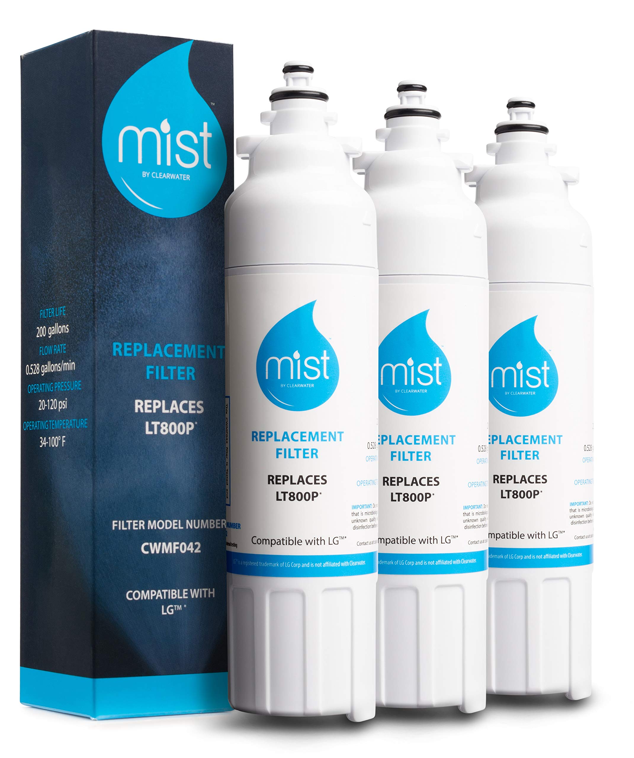 Mist Twist-in Refrigerator Water Filter LT800P 3 -Pack #CWMF342