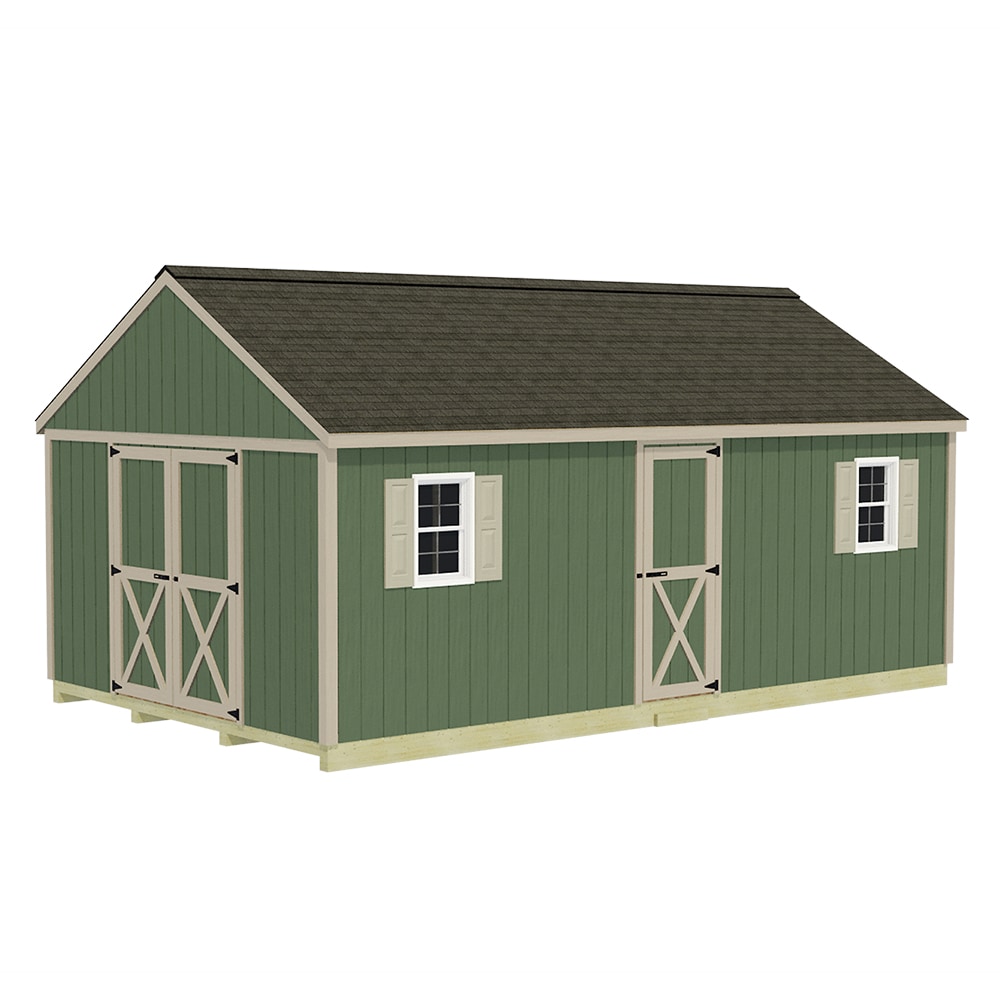 Best Barns EASTON1220DF Easton 12-ft x 20-ft Gable Style Wood Outdoor Storage Shed with 2 Doors