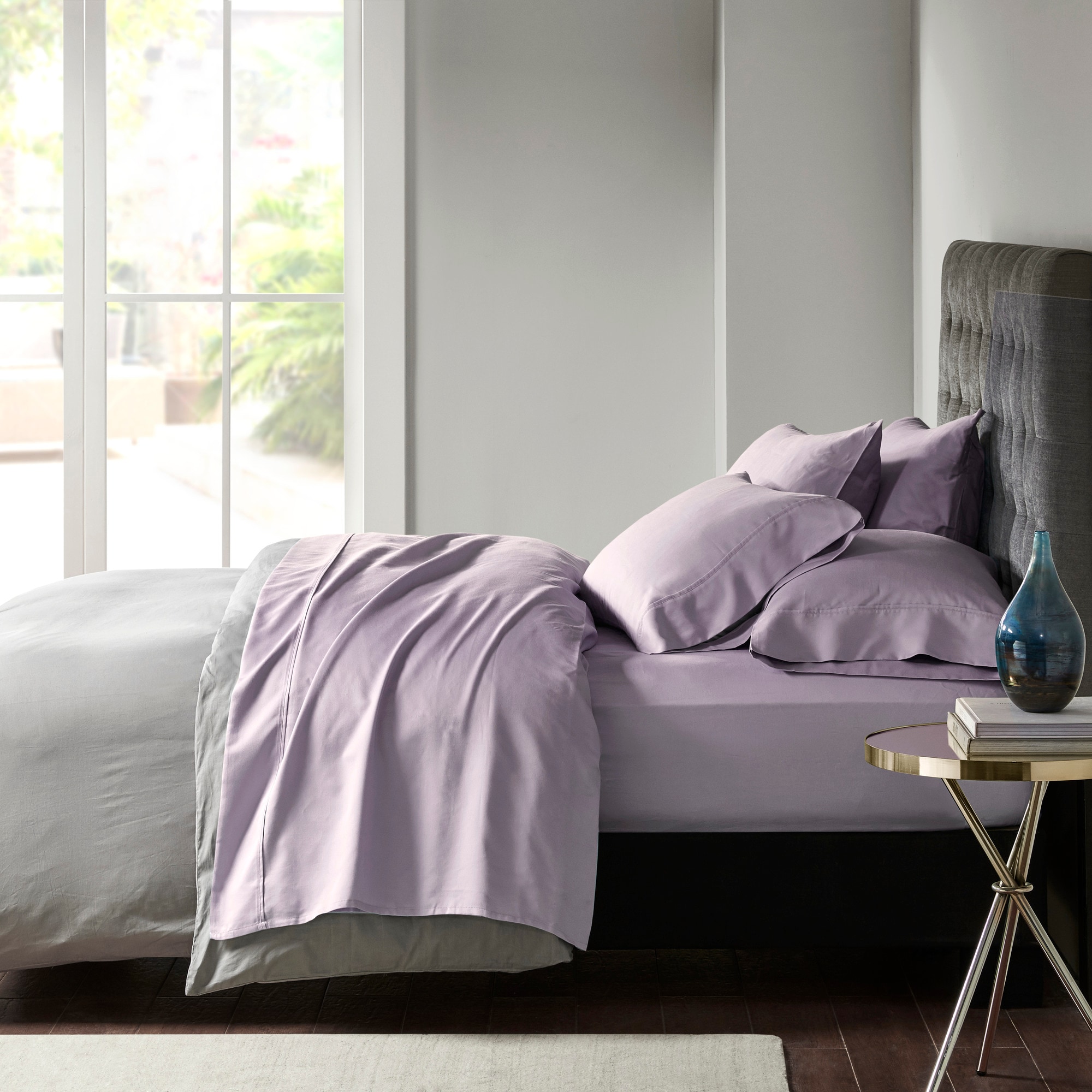 Purple mattress split shops king sheet set