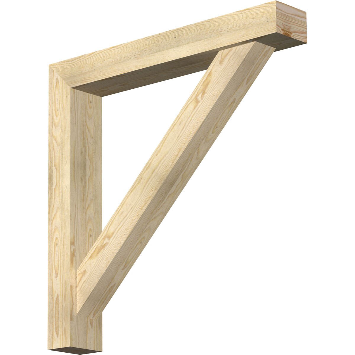 Ekena Millwork 1464961 Traditional block rough sawnbracket with offset brace 6-in x 38-in x 38-in Douglas fir Brown Wood Standard bracket