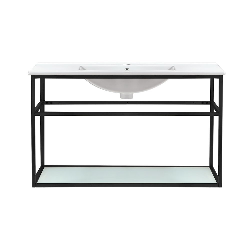 Pierre 36 Single Metal Frame Open Shelf Bathroom Vanity