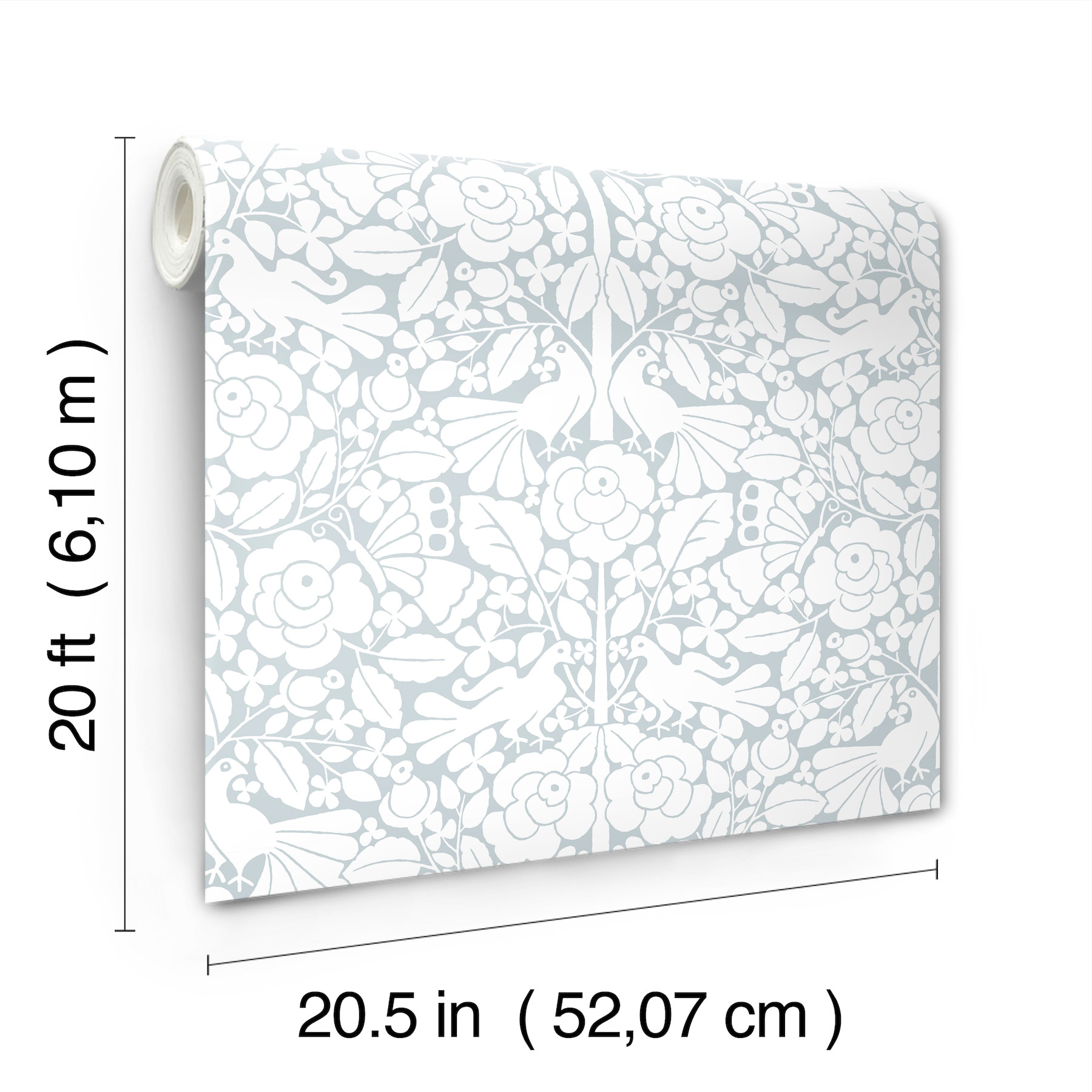 York Wallcoverings PSW1507RL 34.2-Sq. Feet Blue Non-woven Animals Self-adhesive Peel and Stick Wallpaper