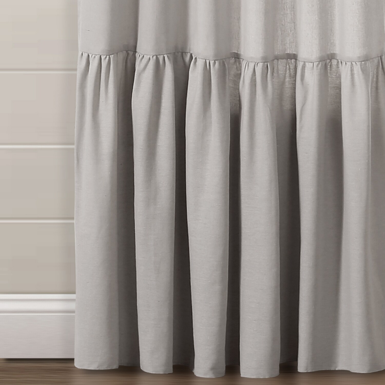 Lush Decor 84-in Light Gray Room Darkening Top Tab Single Curtain Panel ...